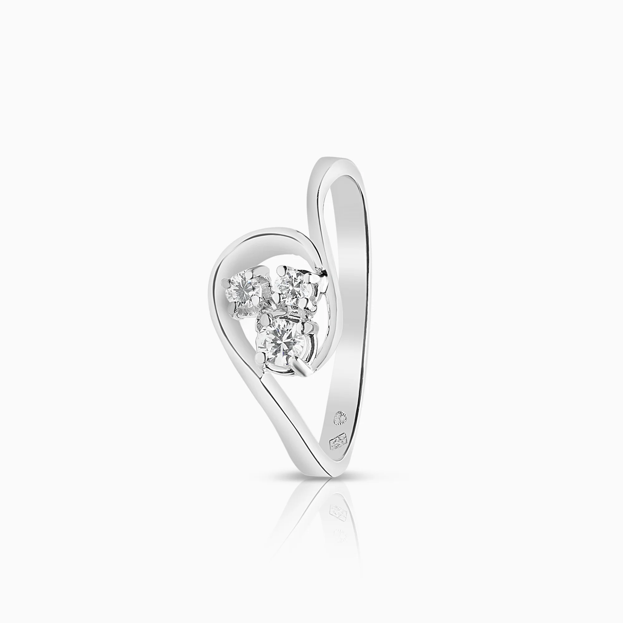 Diamond ring 0.13ct 18K white gold