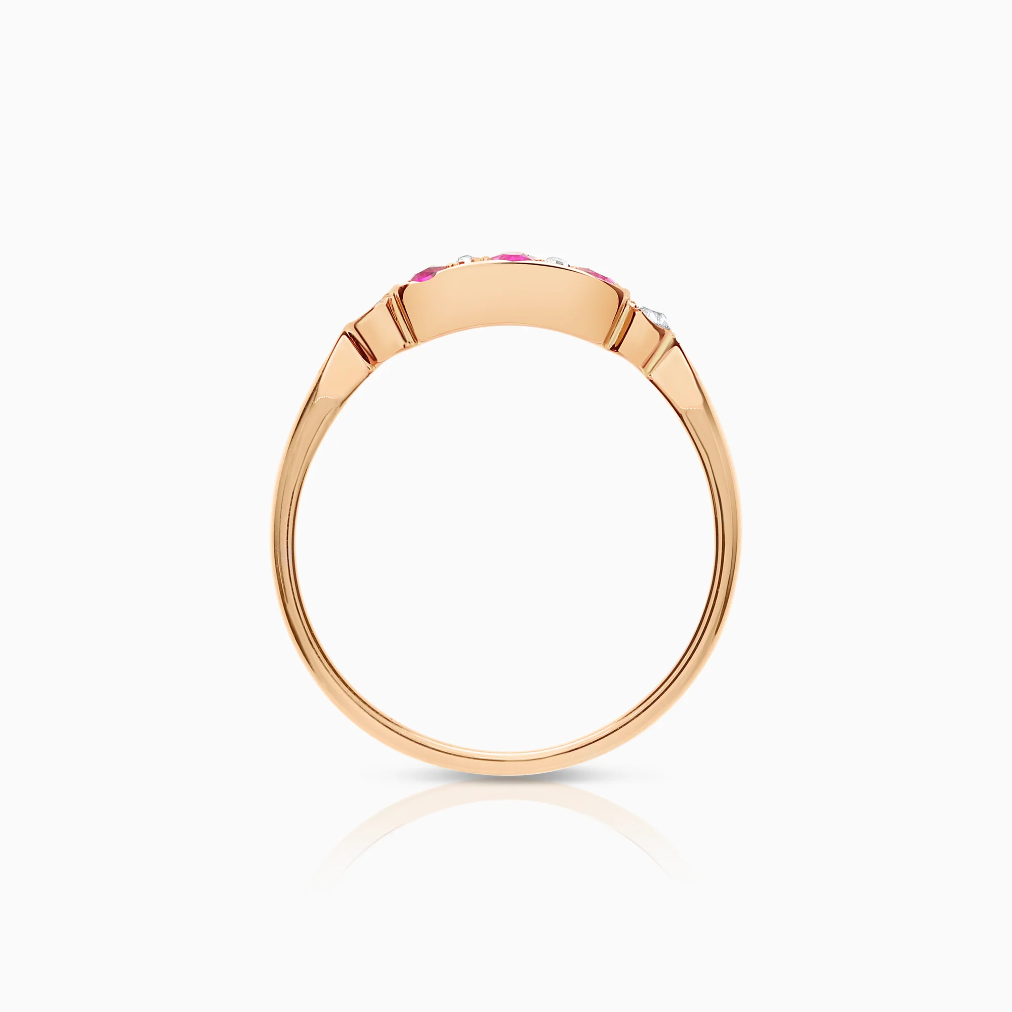 Sapphire diamond ring 1.92g 18K rose gold - Image 2