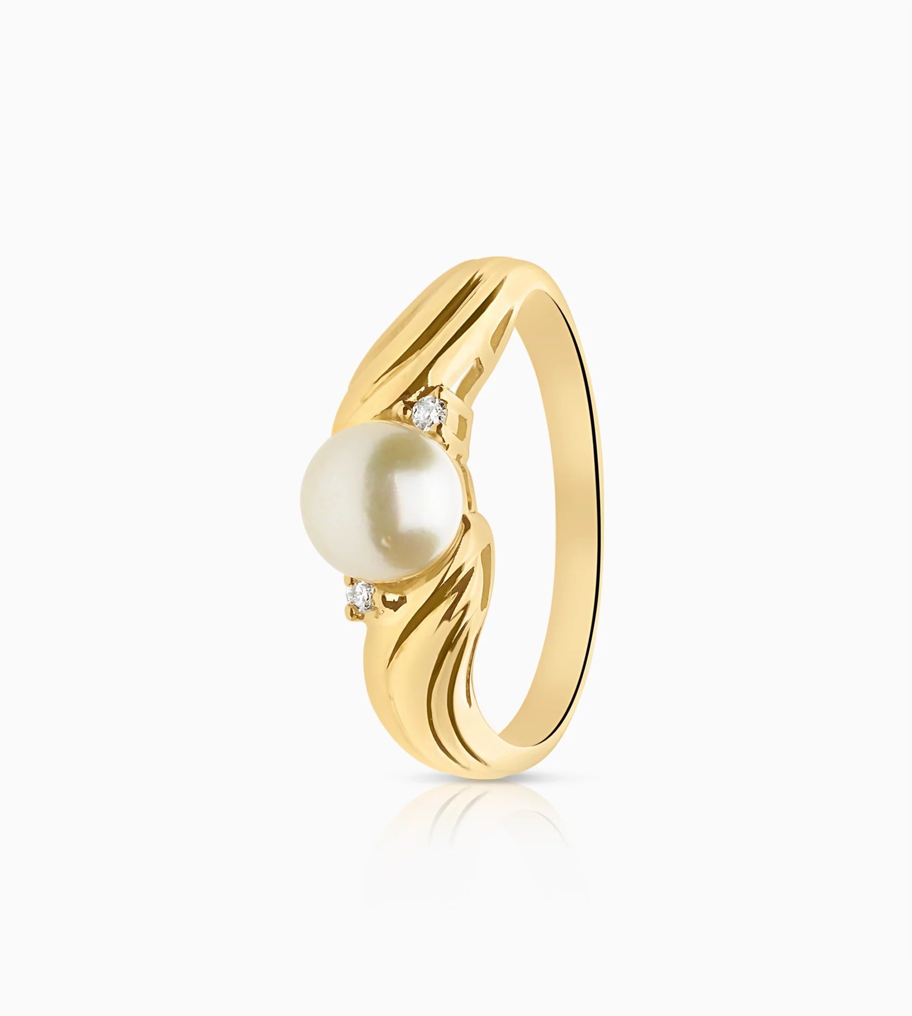 Ring cultured saltwater pearl 3.21g 18K gold