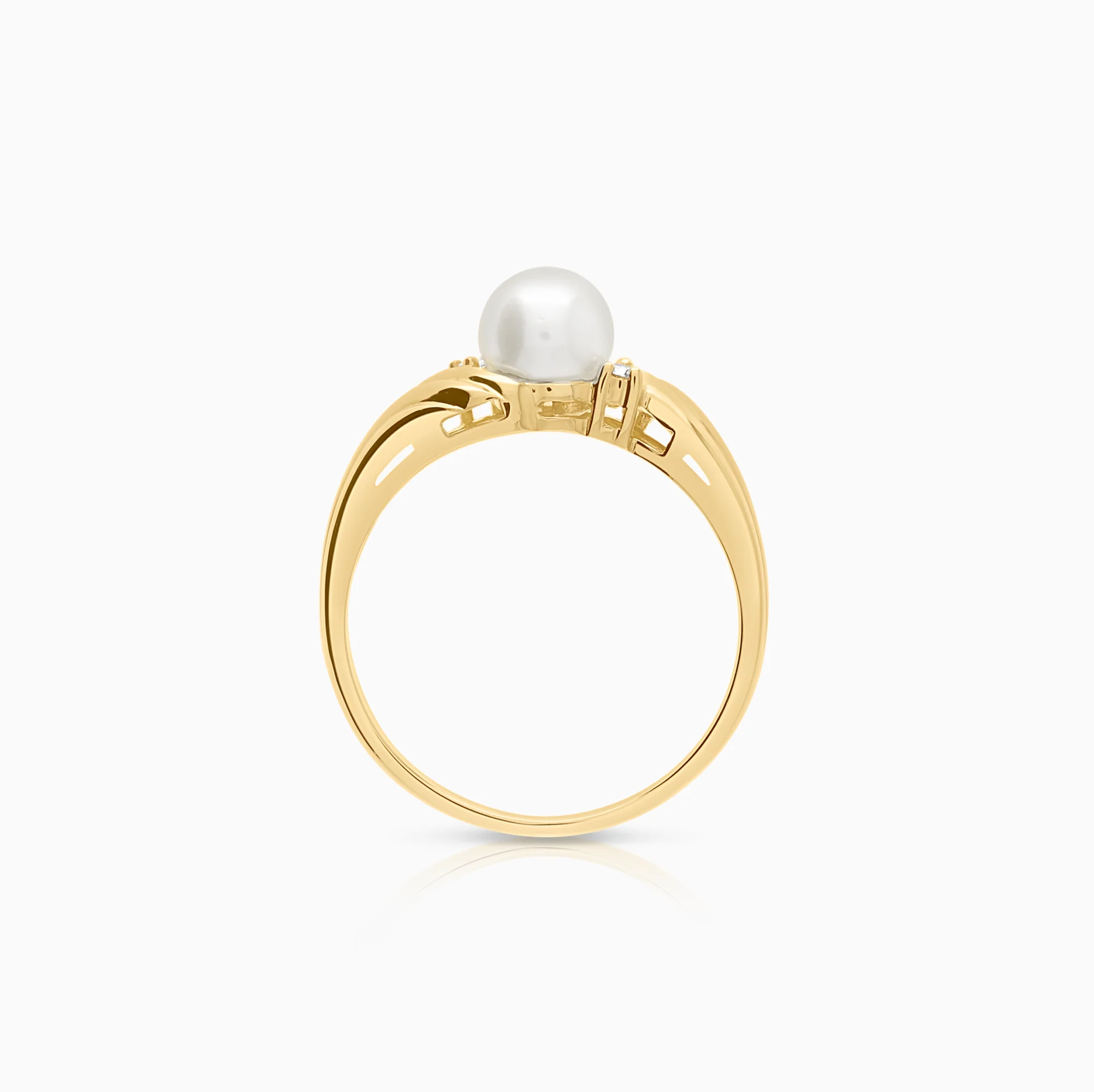 Ring cultured saltwater pearl 3.21g 18K gold - Image 2