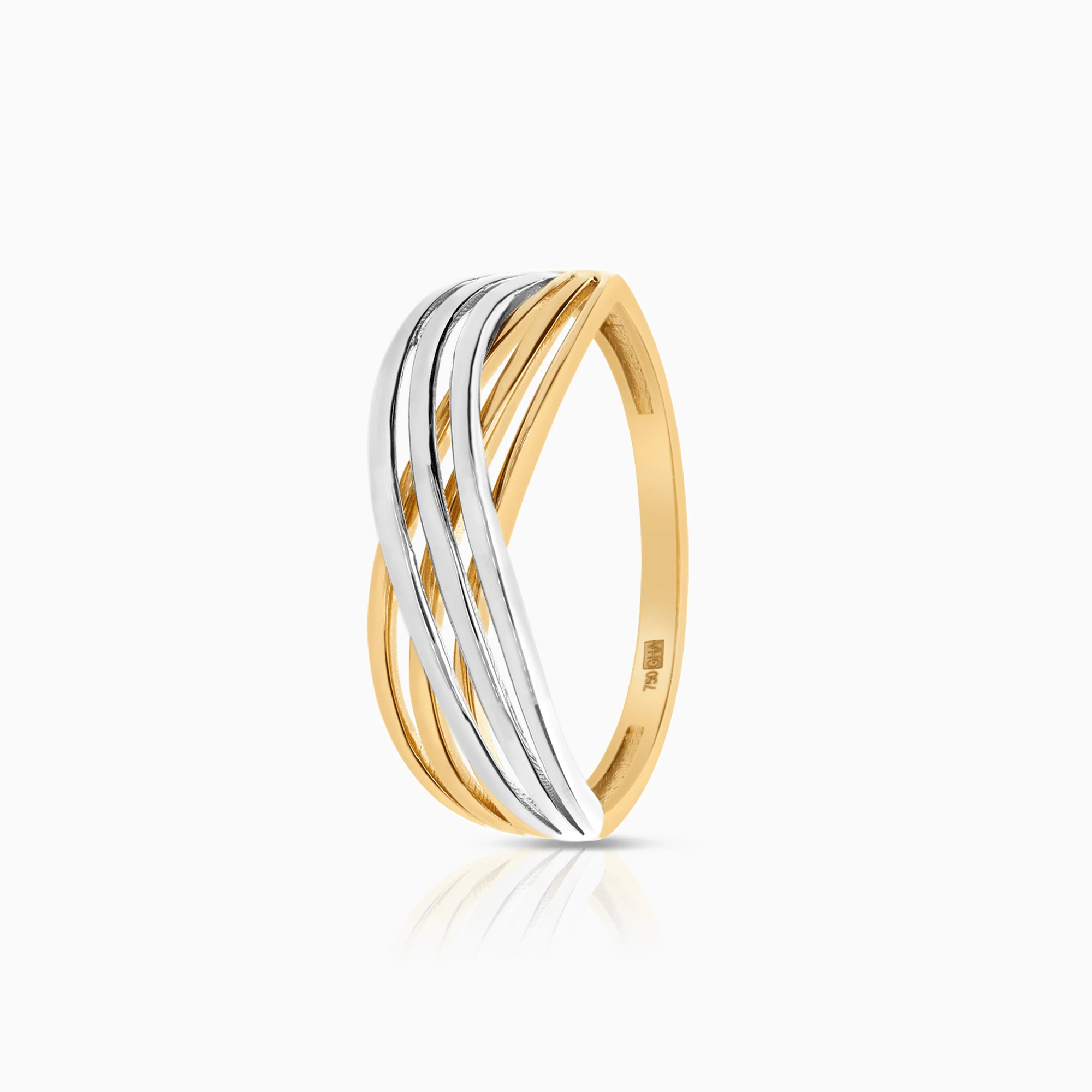 Gold ring 2.54g 18K white/yellow gold
