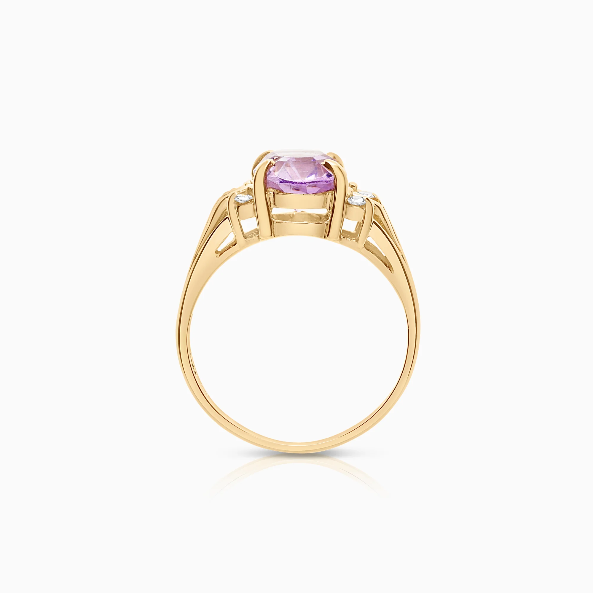 Diamond ring with quartz 3.58g 18K gold - Image 2