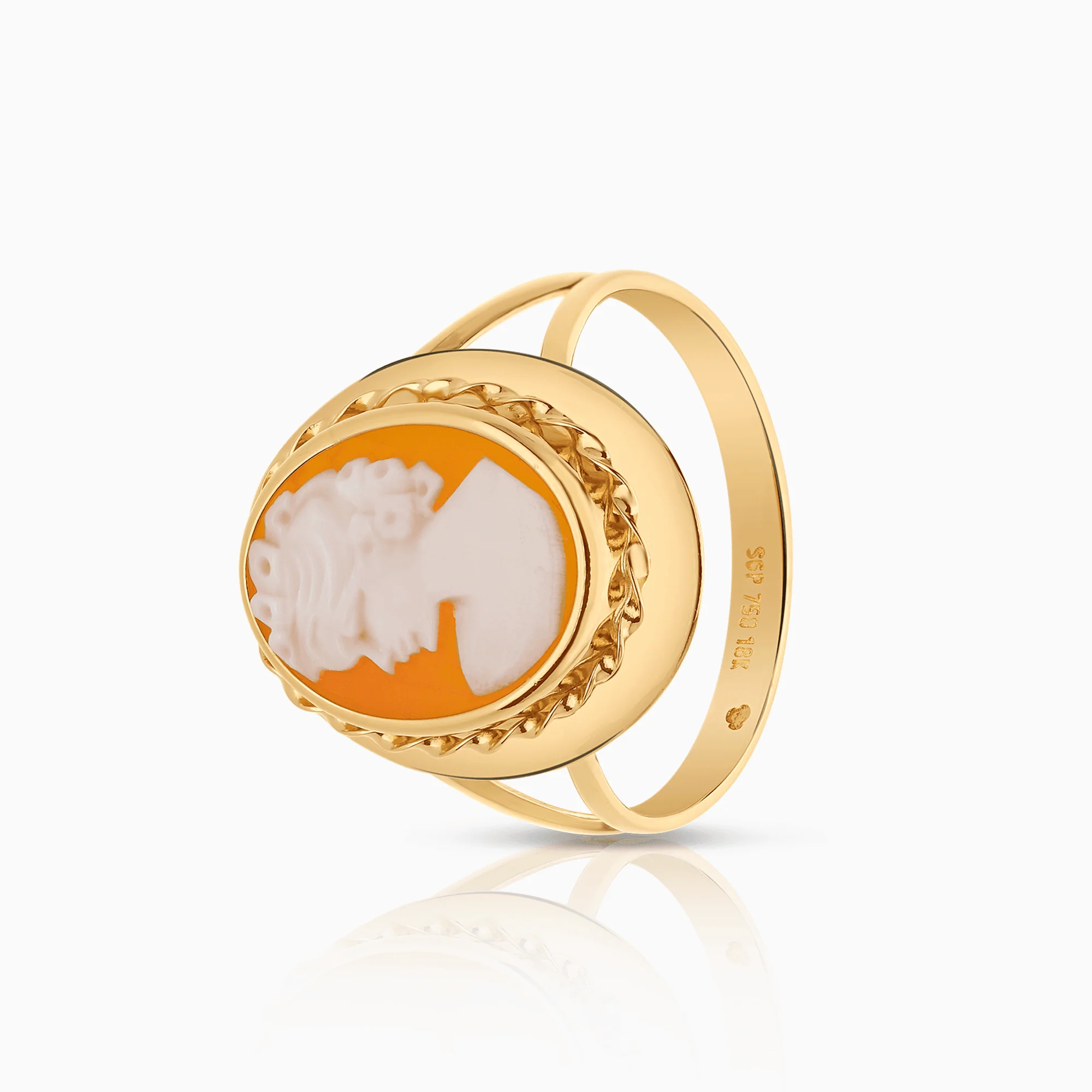 Gold ring cameo 2.47g 18K gold