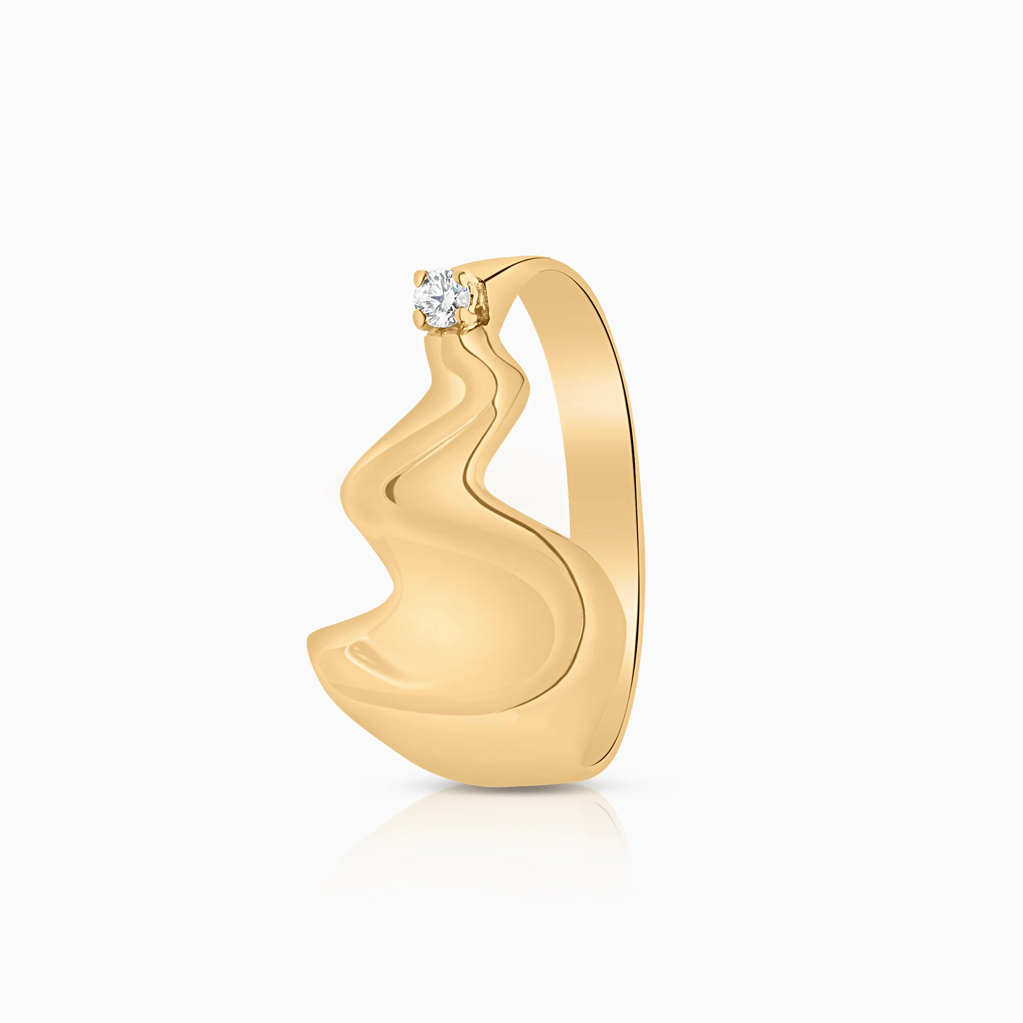 Gold ring with cubic 2.58g 18K gold