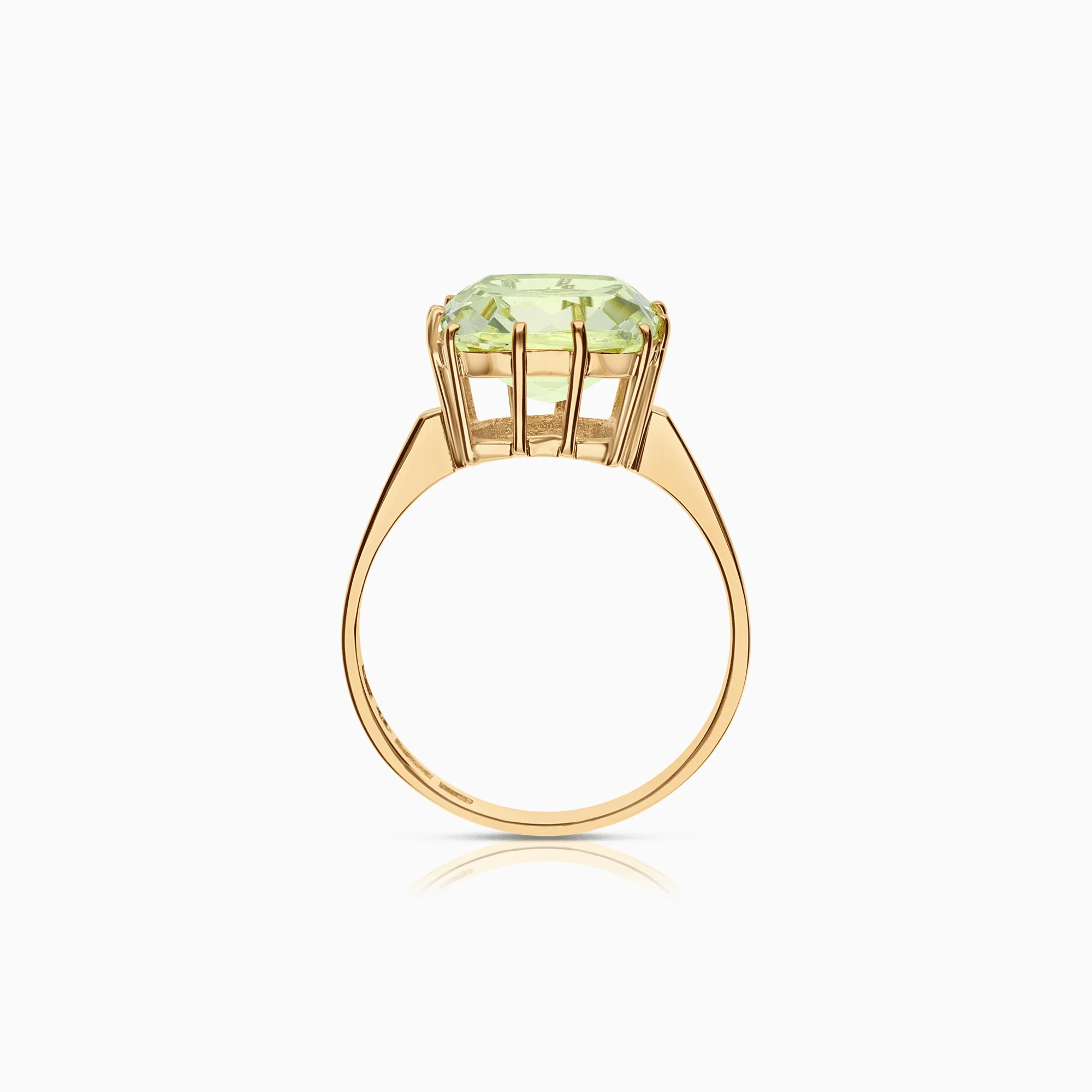 Gold ring with a yellow/green cubic 4.30g 18K gold - Image 2