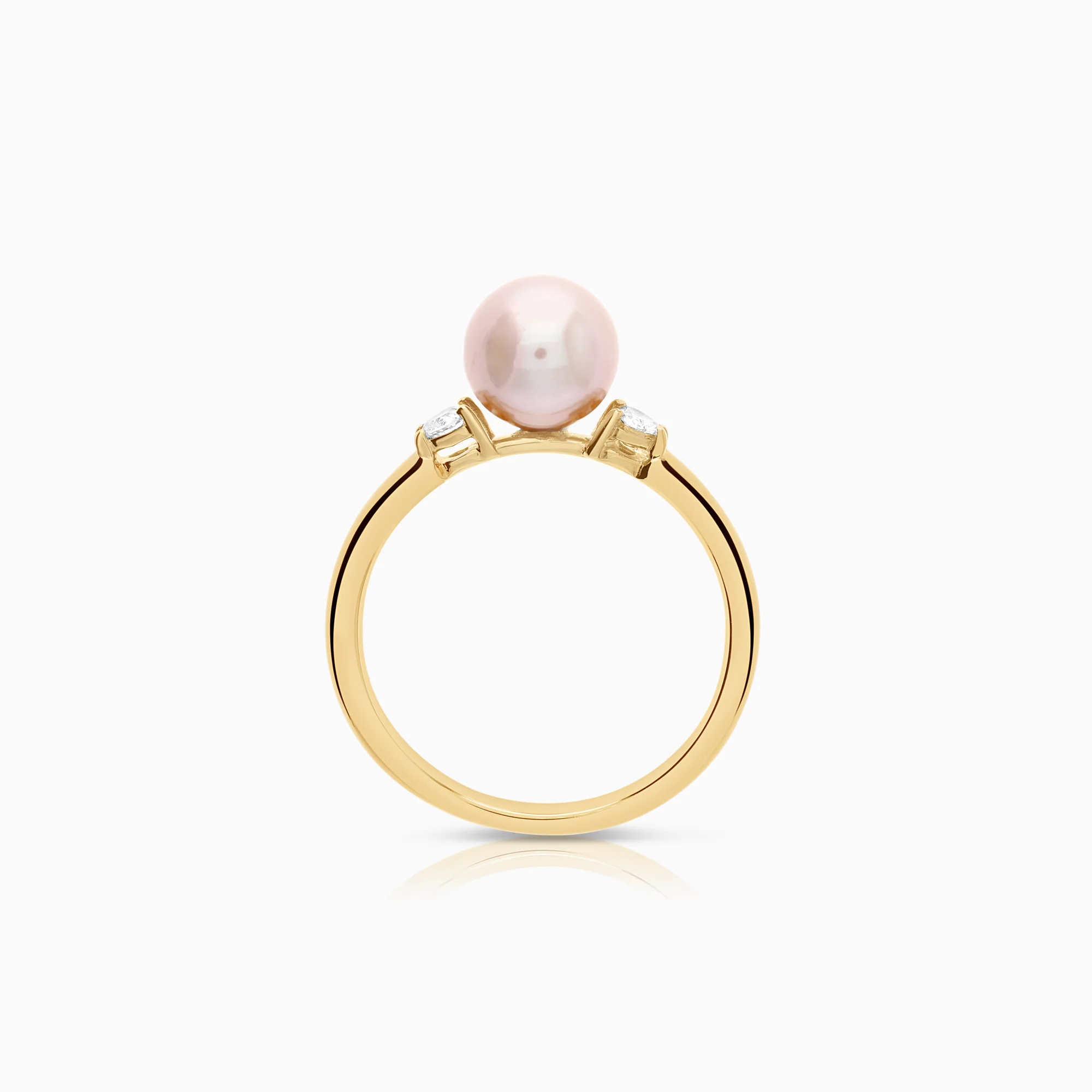 Gold ring with pearl and diamonds 4.00g 18K gold - Image 2