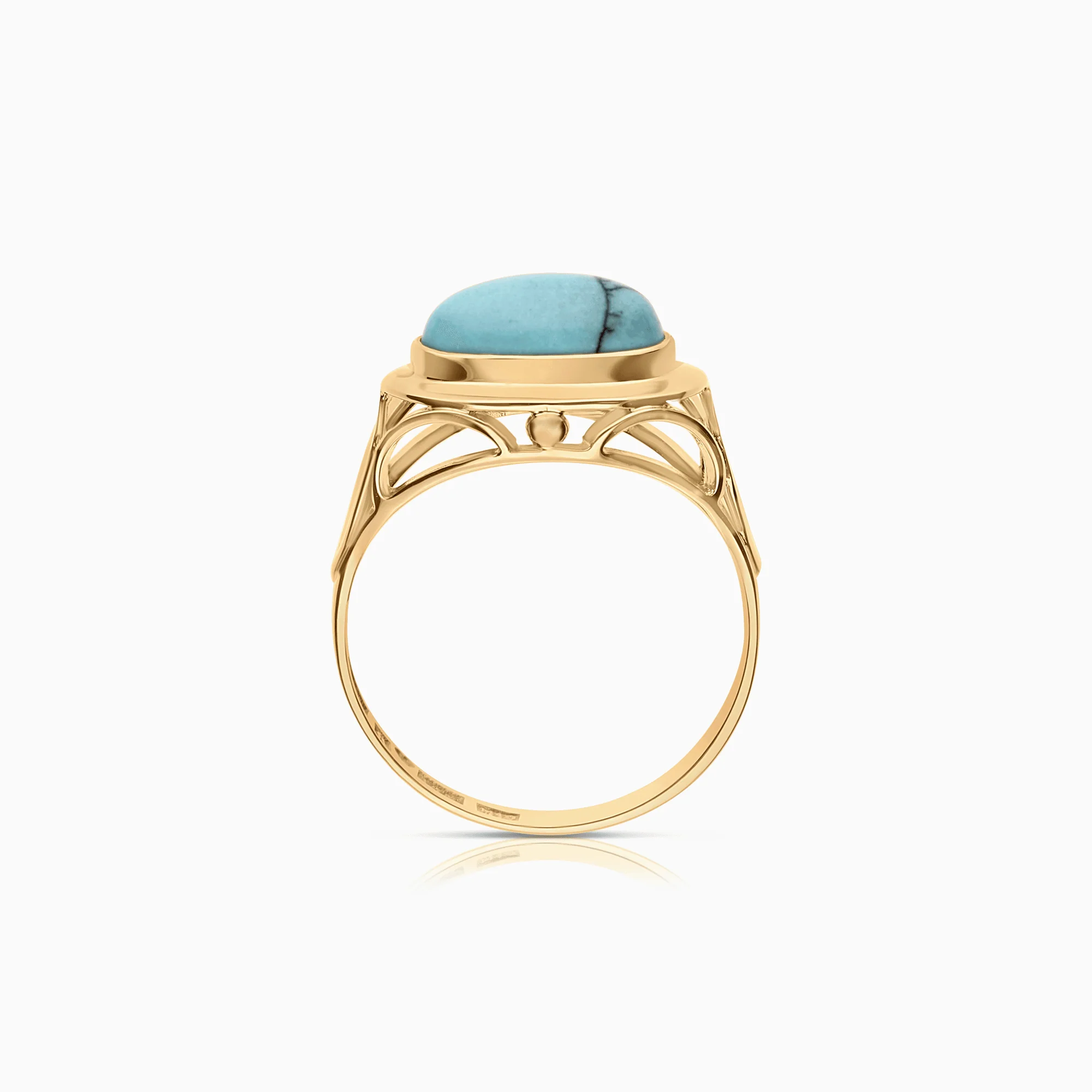 Gold ring with turquoise 2.96g 18K gold - Image 2