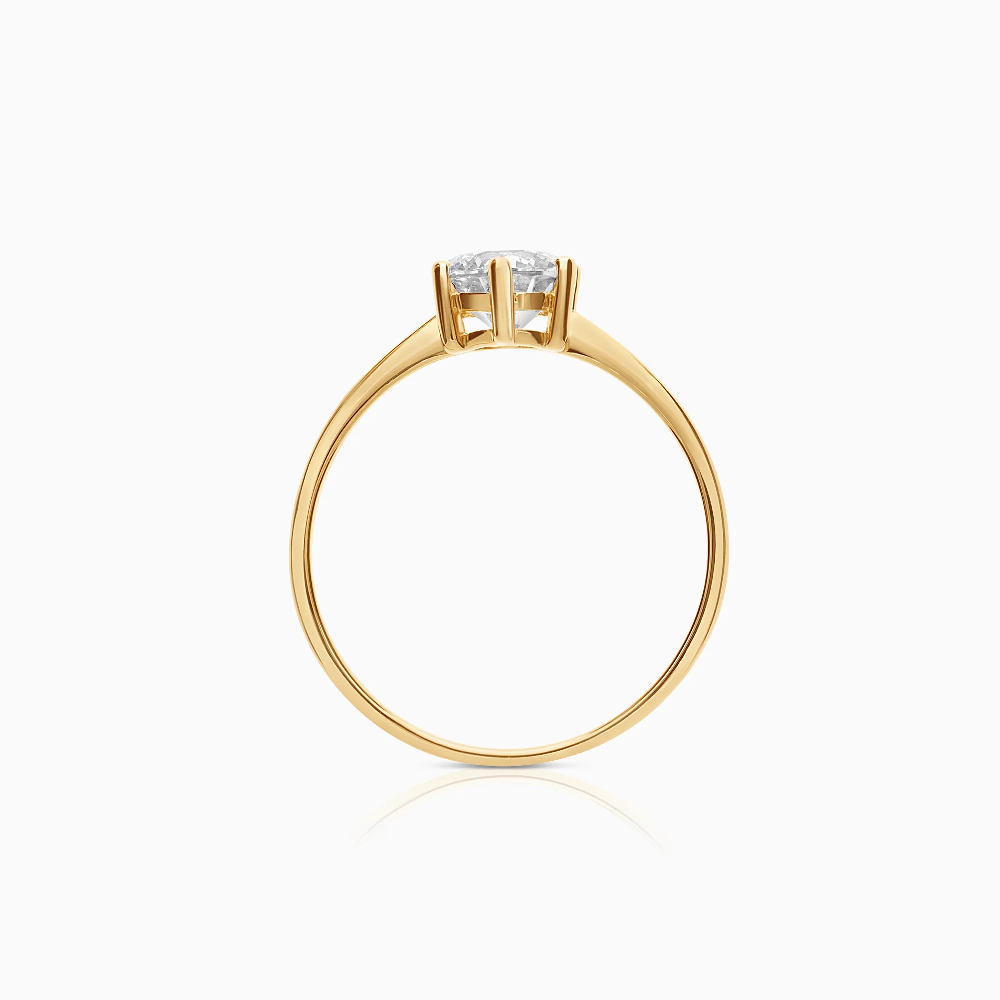 Gold ring with white cubic 2.44g 18K gold - Image 2