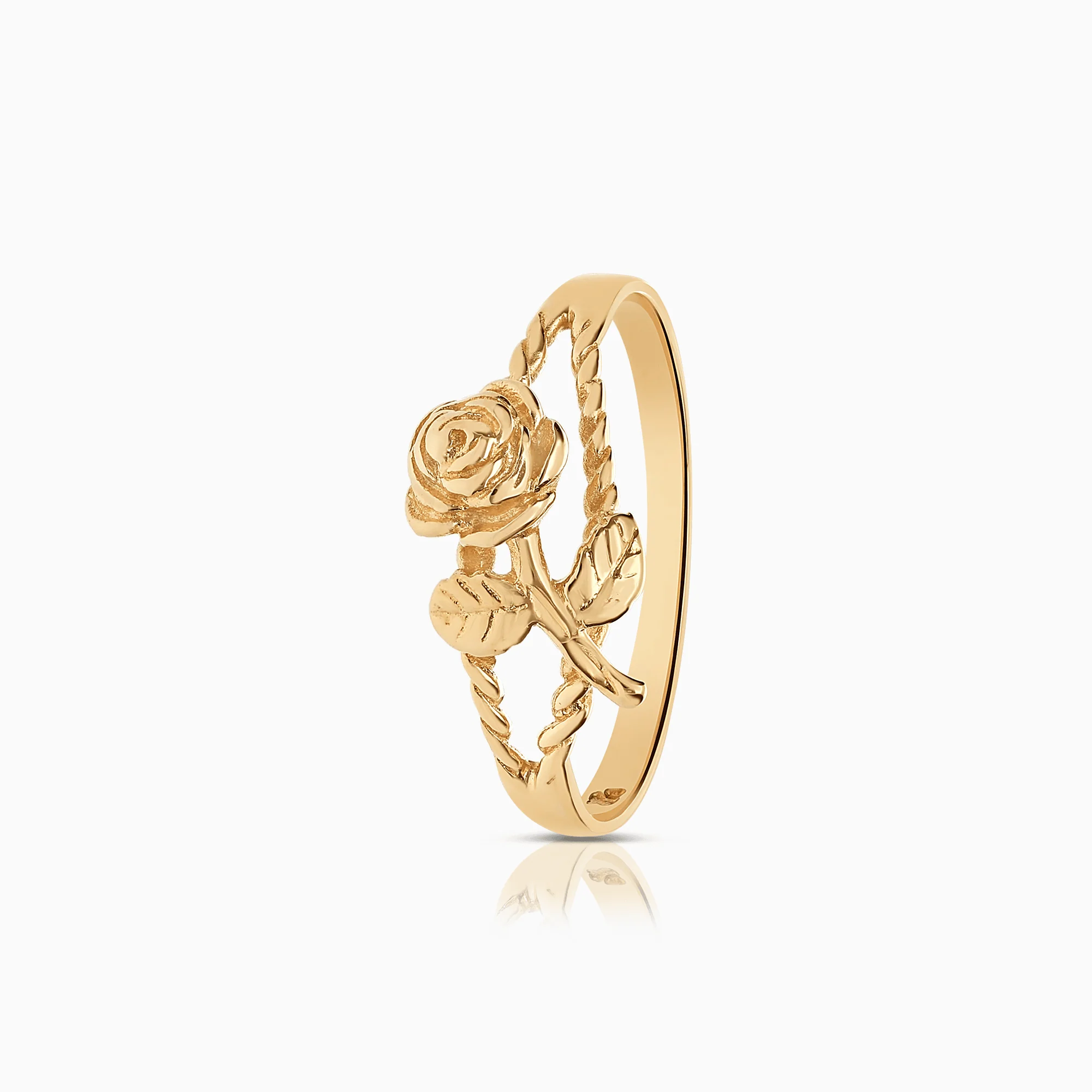 Gold ring rose 2.11g 18K gold