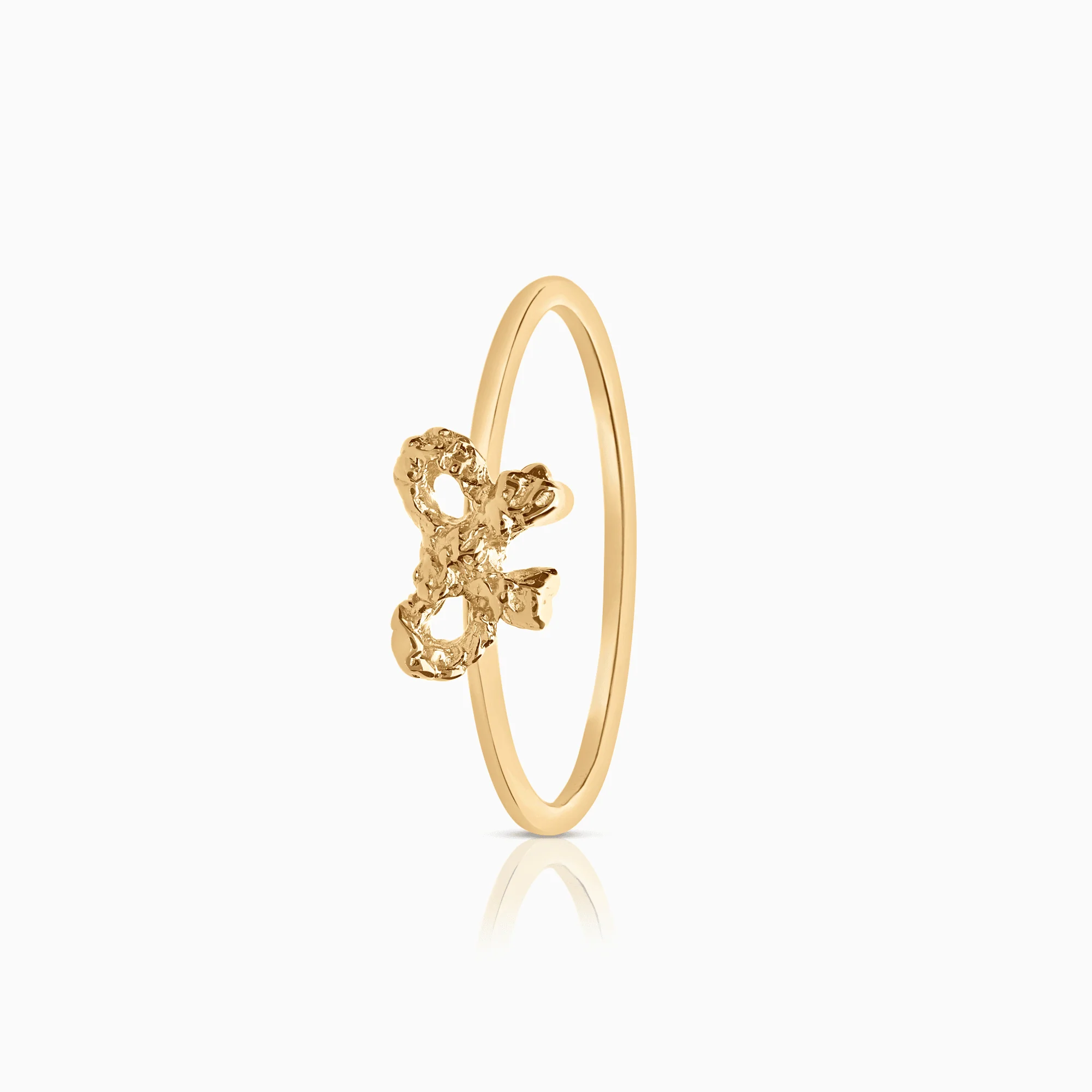 Gold ring with bow 1.53g 18K gold