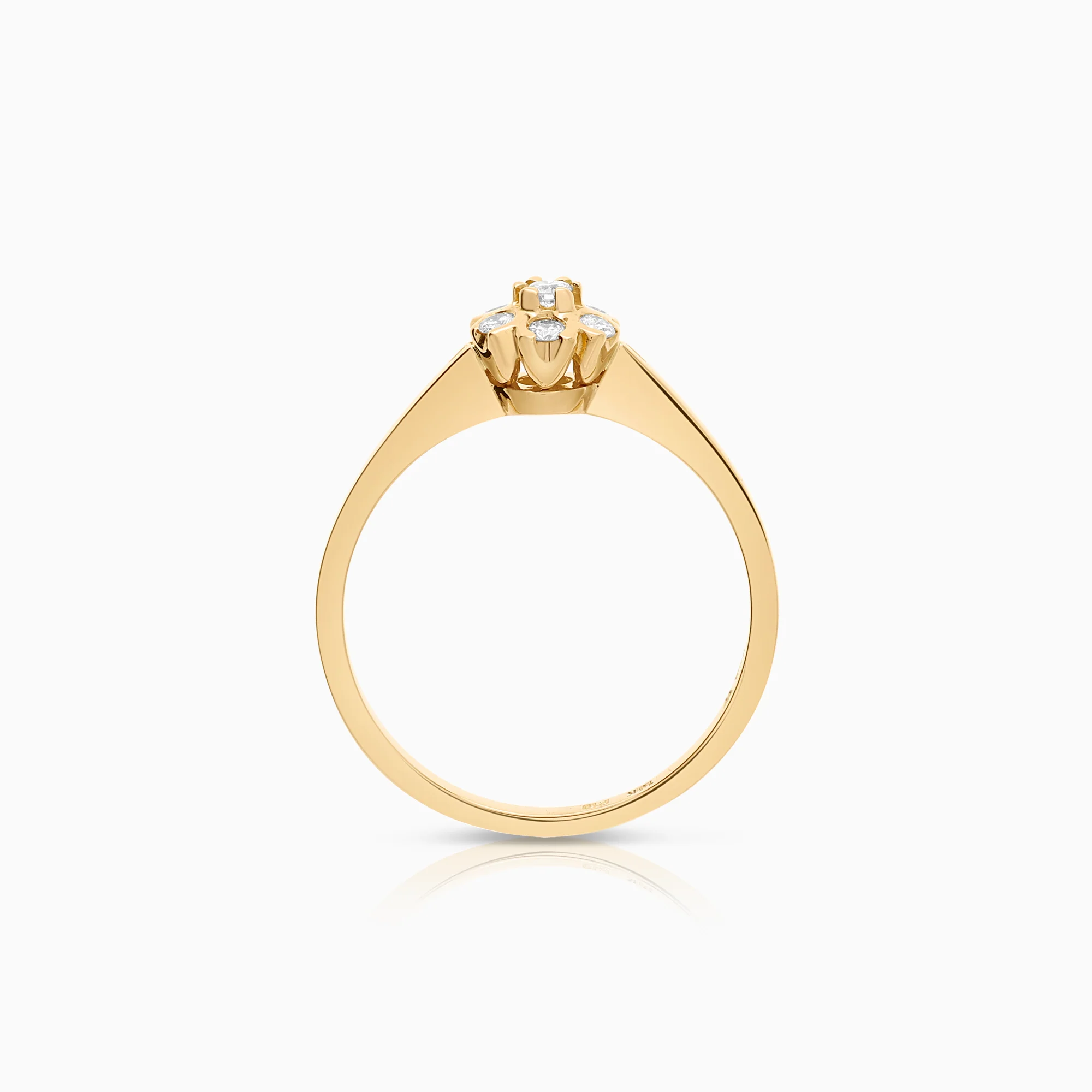Halo diamond ring 0.10ct 18K gold - Image 2