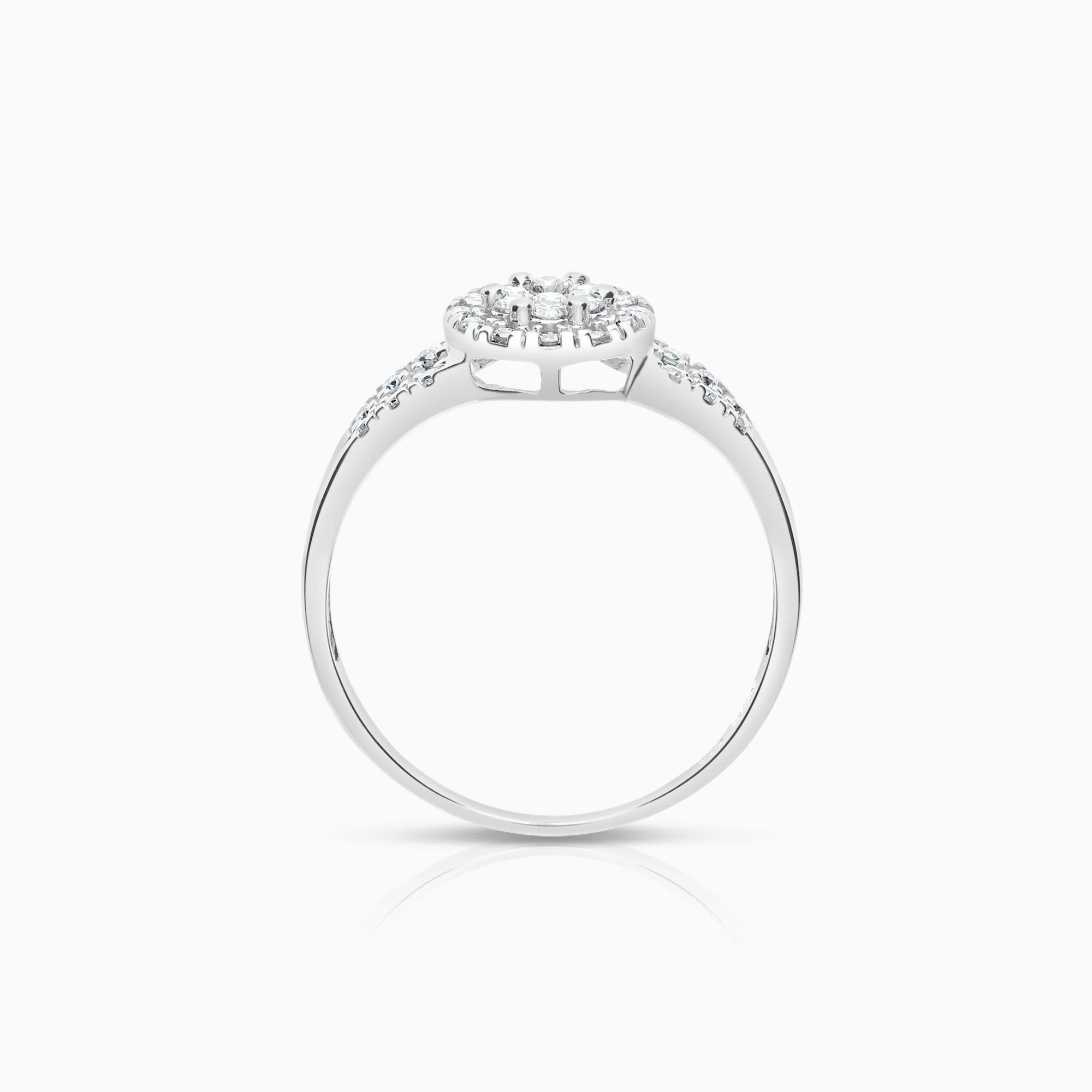 Halo diamond ring 0.20ct 18K white gold - Image 2