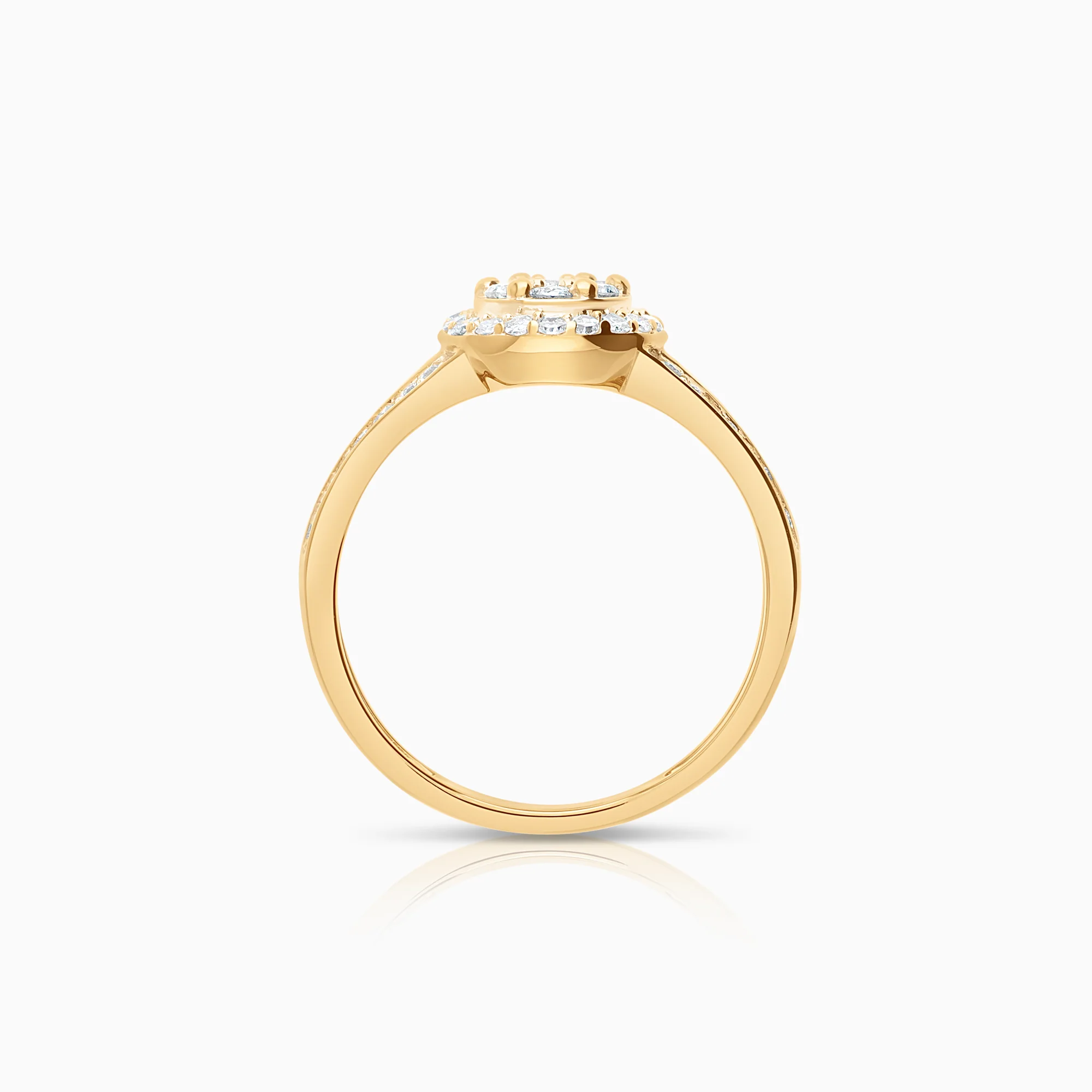 Halo diamond ring 0.35ct 18K white gold - Image 2