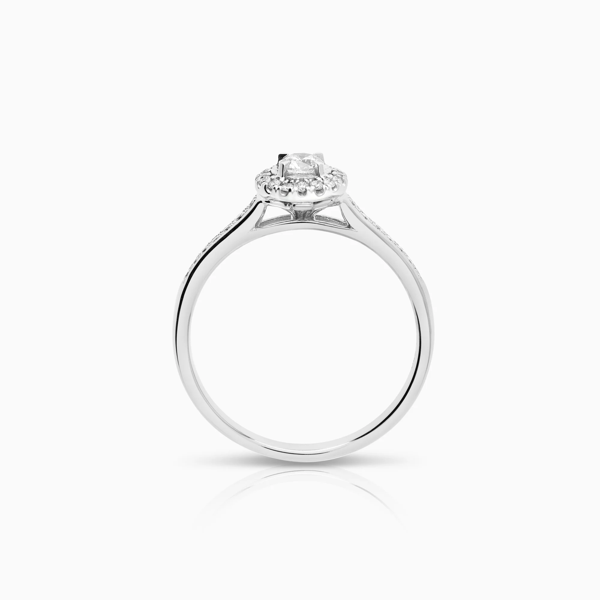 Halo diamond ring 0.36ct 18K white gold - Image 2