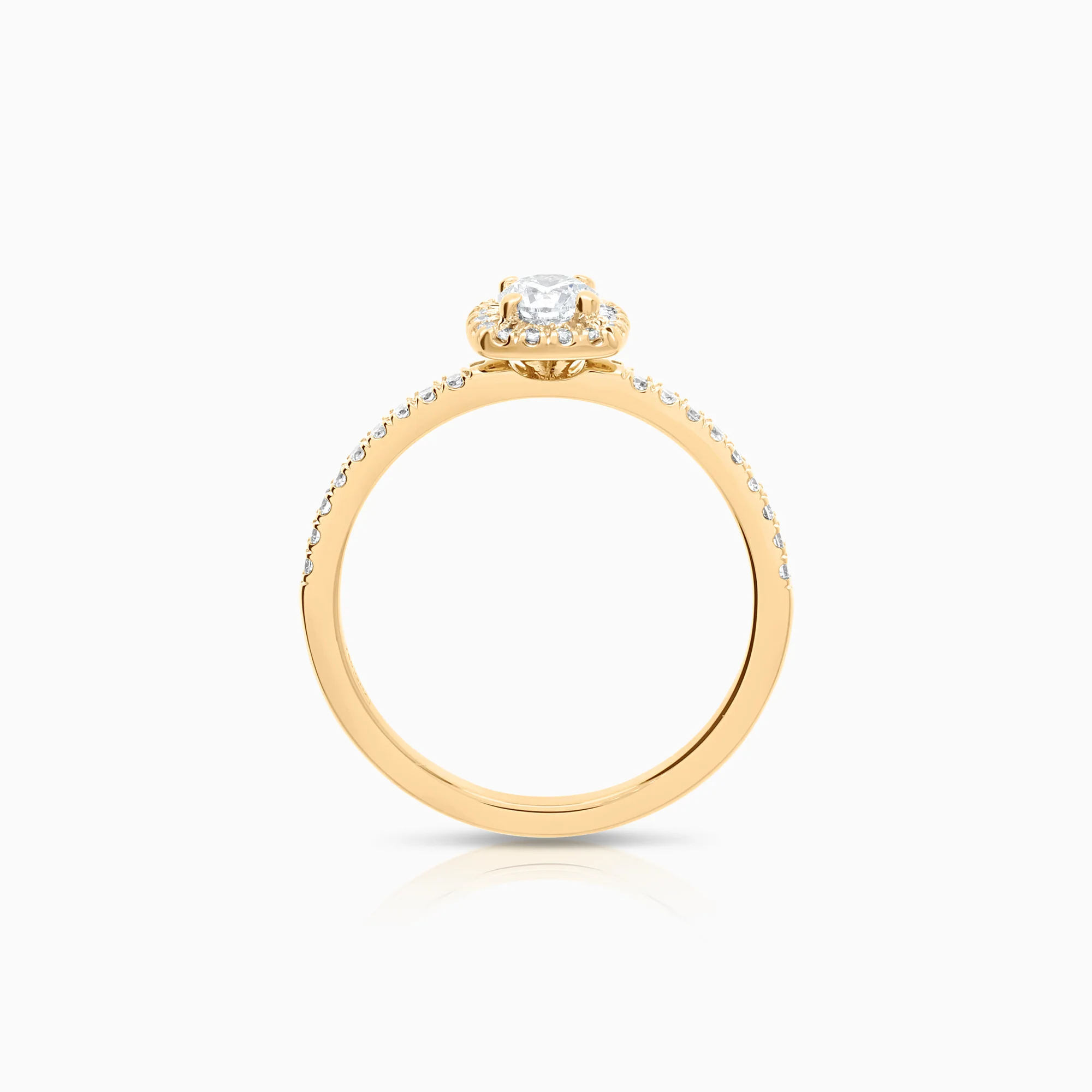 Halo diamond ring 0.54ct 18K gold - Image 2