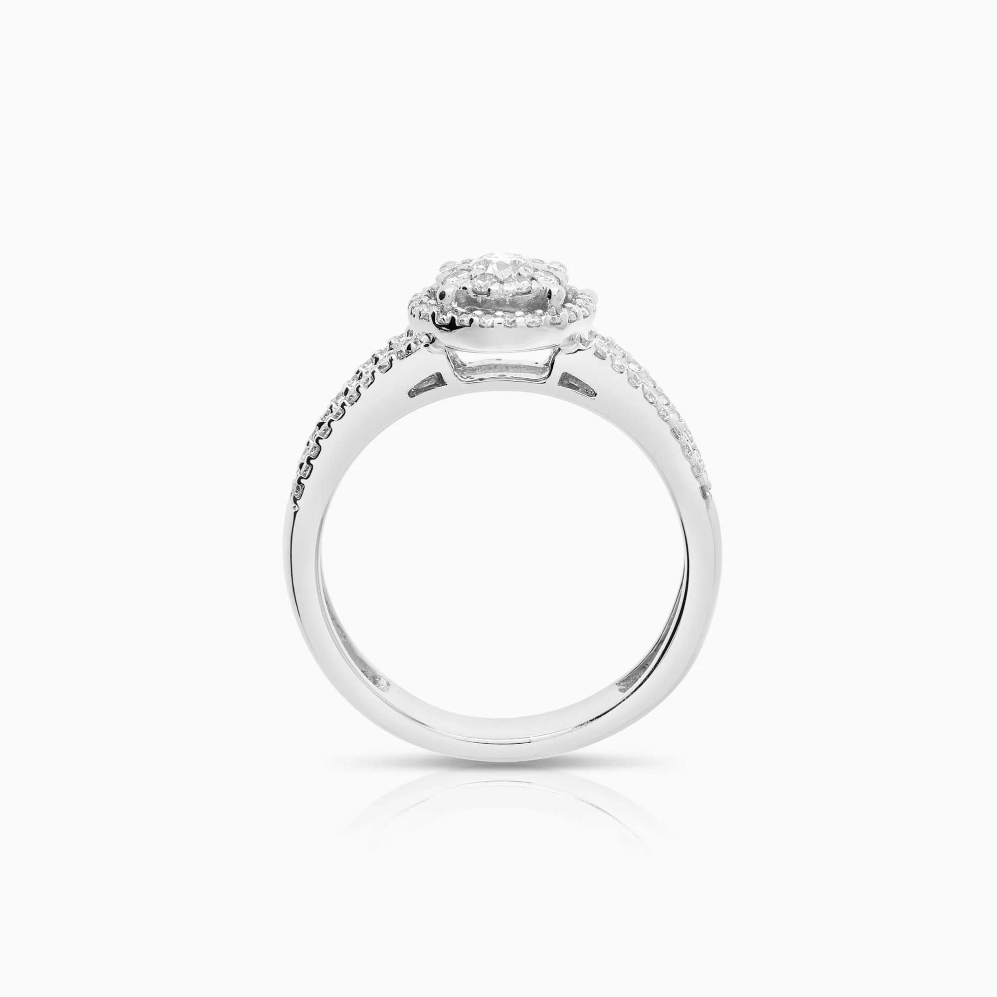 Halo diamond ring 0.75ct 18K white gold - Image 2