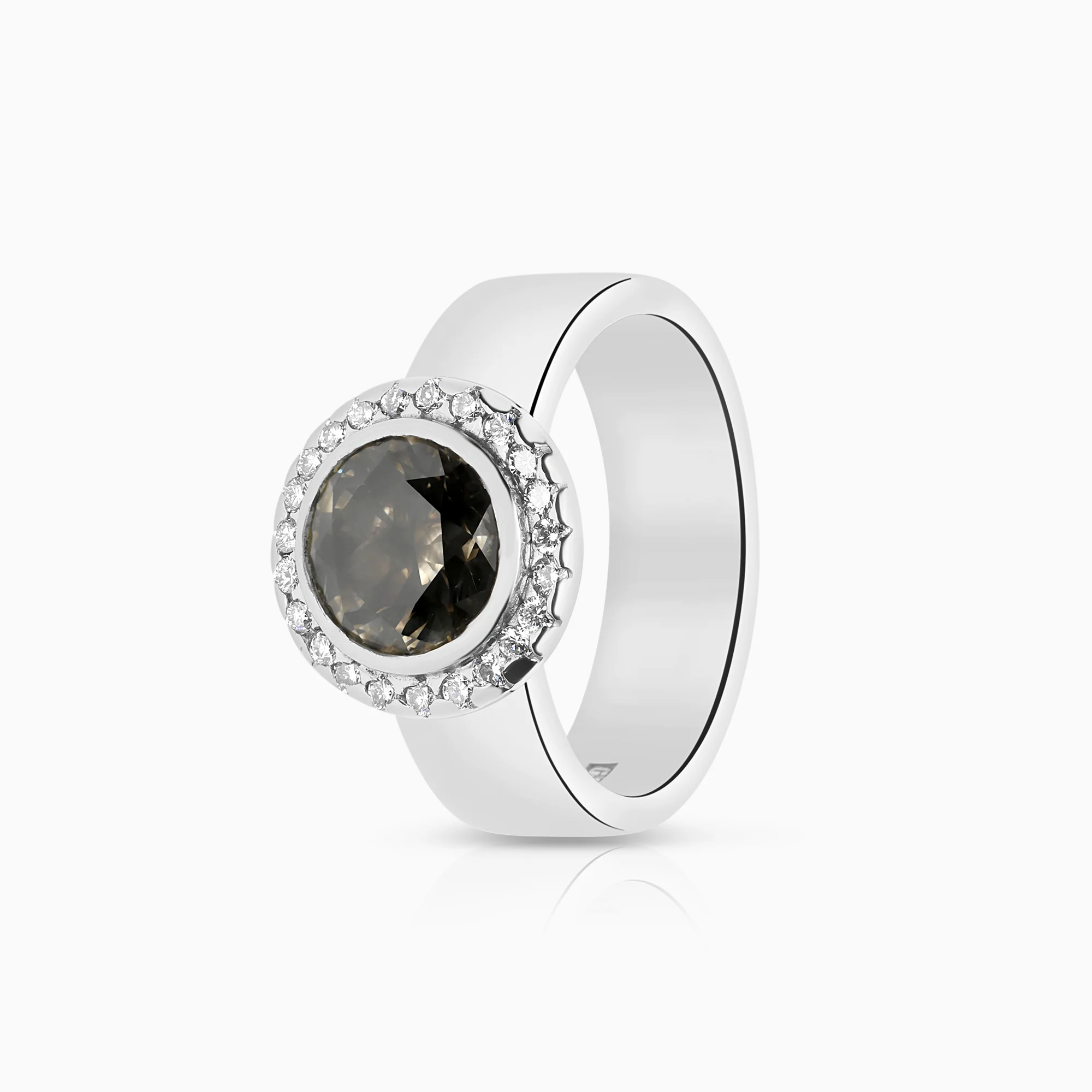 Halo diamond ring 1.93ct 18K white gold
