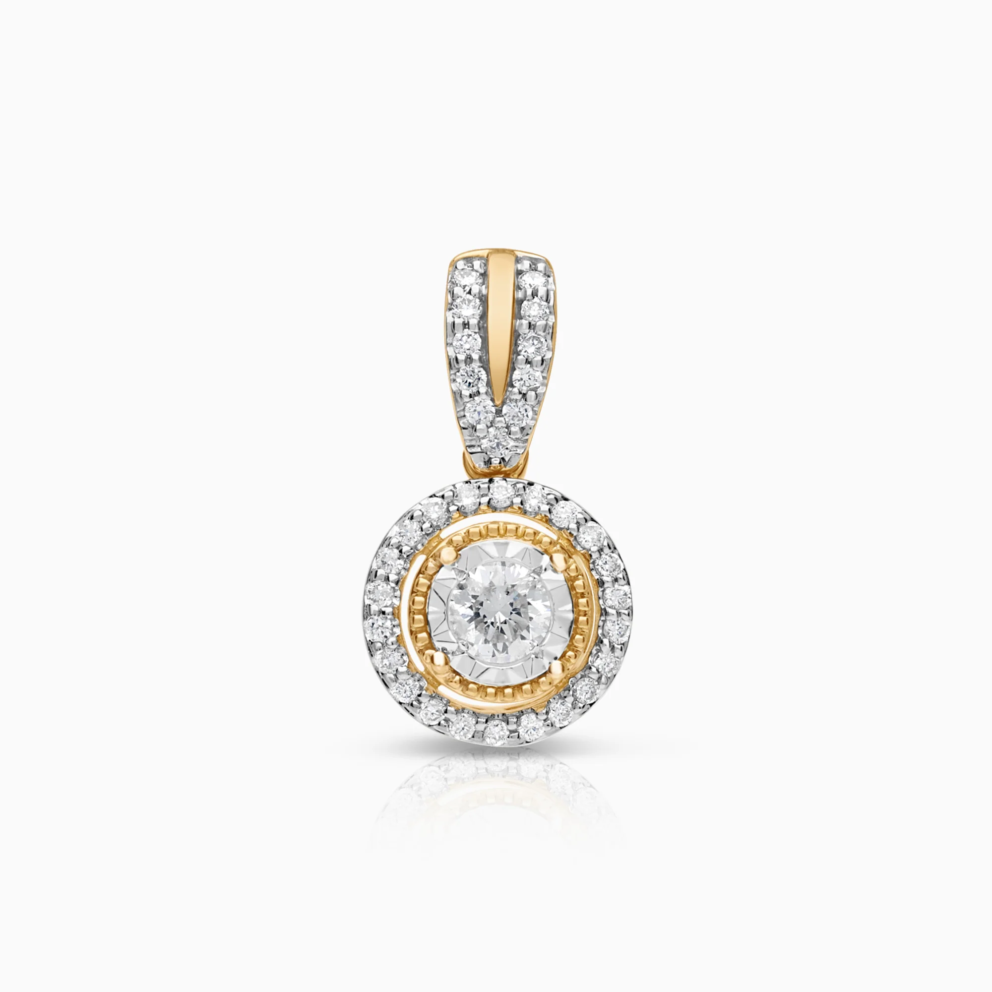 Halo pendant 0.20ct 18K gold