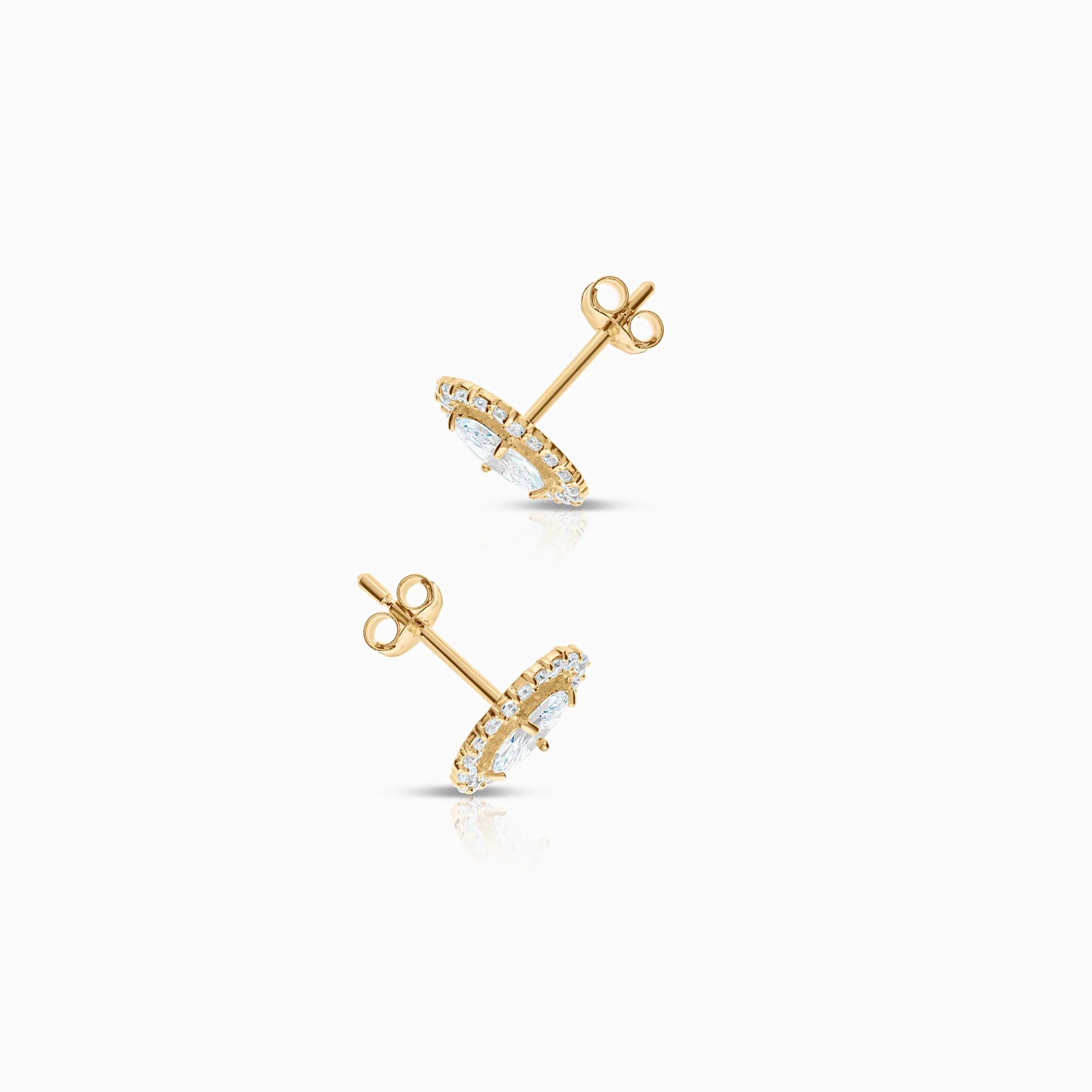 Halo earrings cubic zirconia 0.91g 18K gold - Image 2