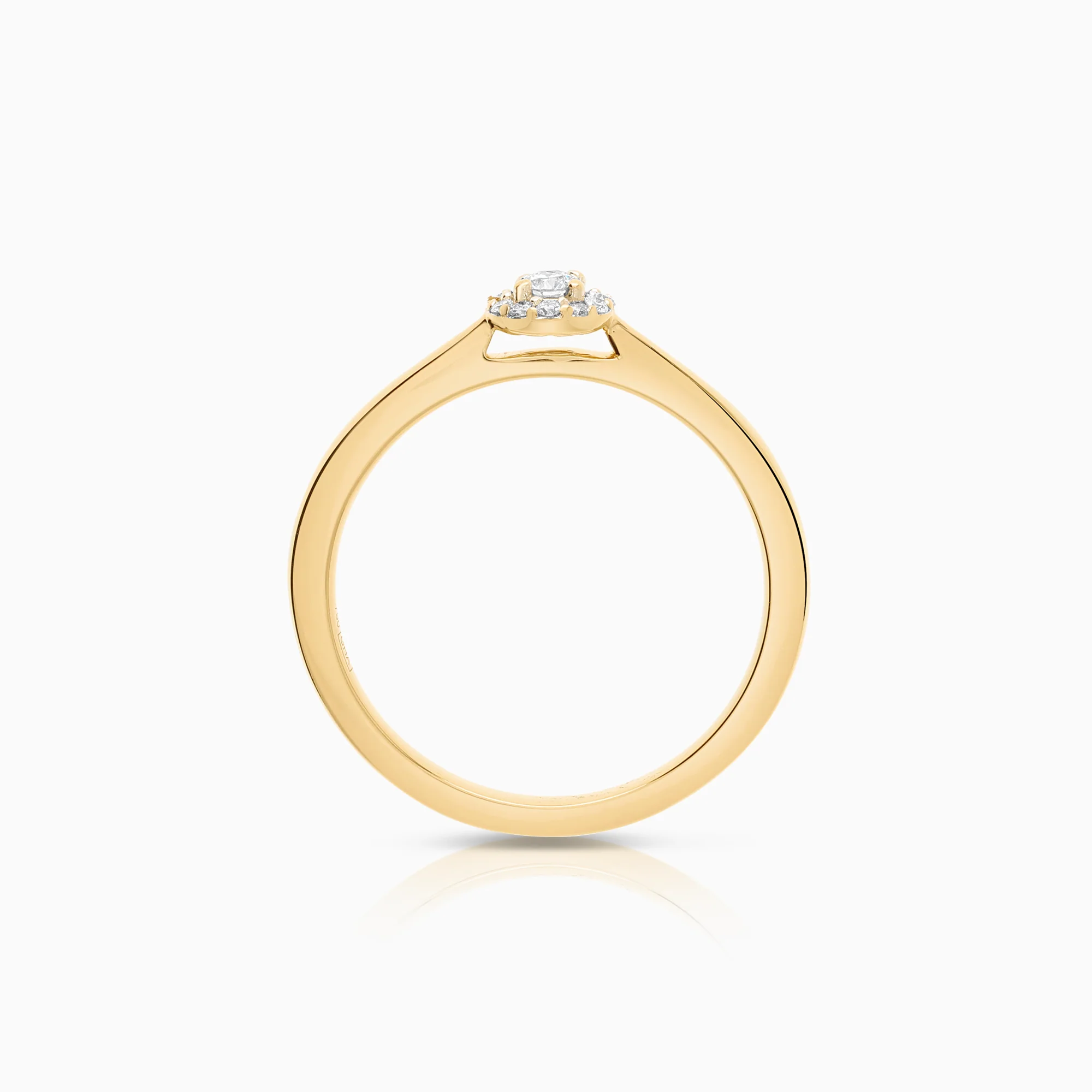 Halo ring 0.11ct 18K gold - Image 2