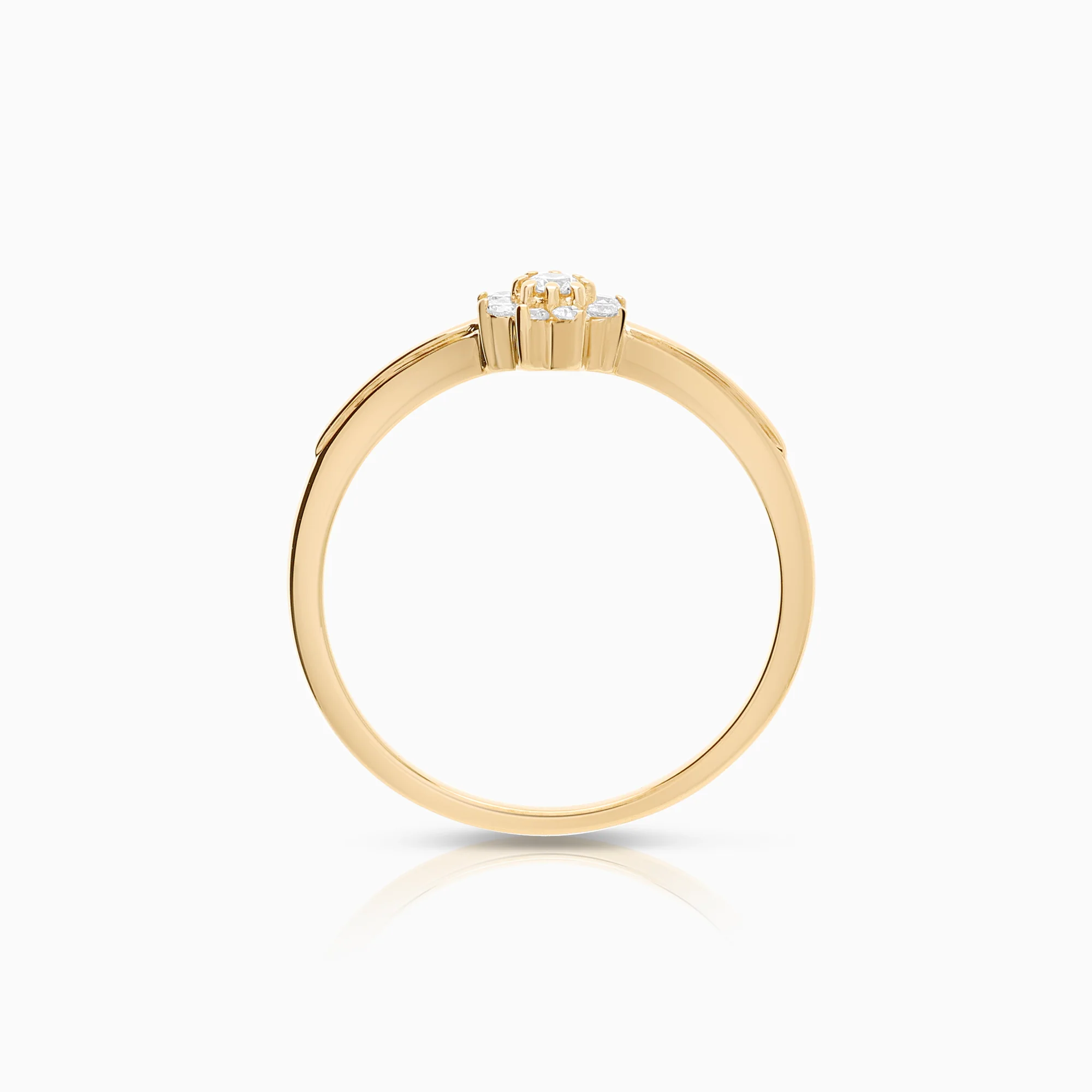 Halo ring 0.12ct 14K gold - Image 2