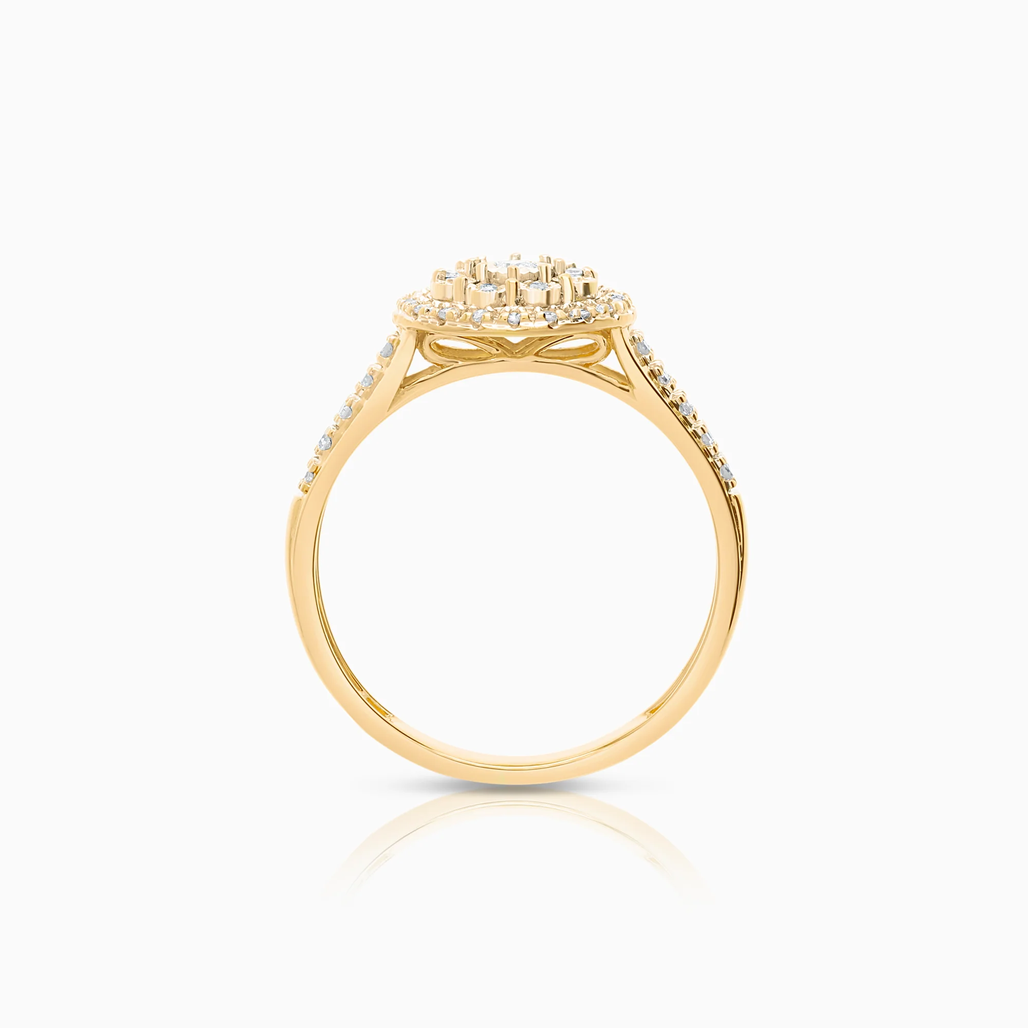 Halo ring, 0.16 ct, 18K gold. - Image 2
