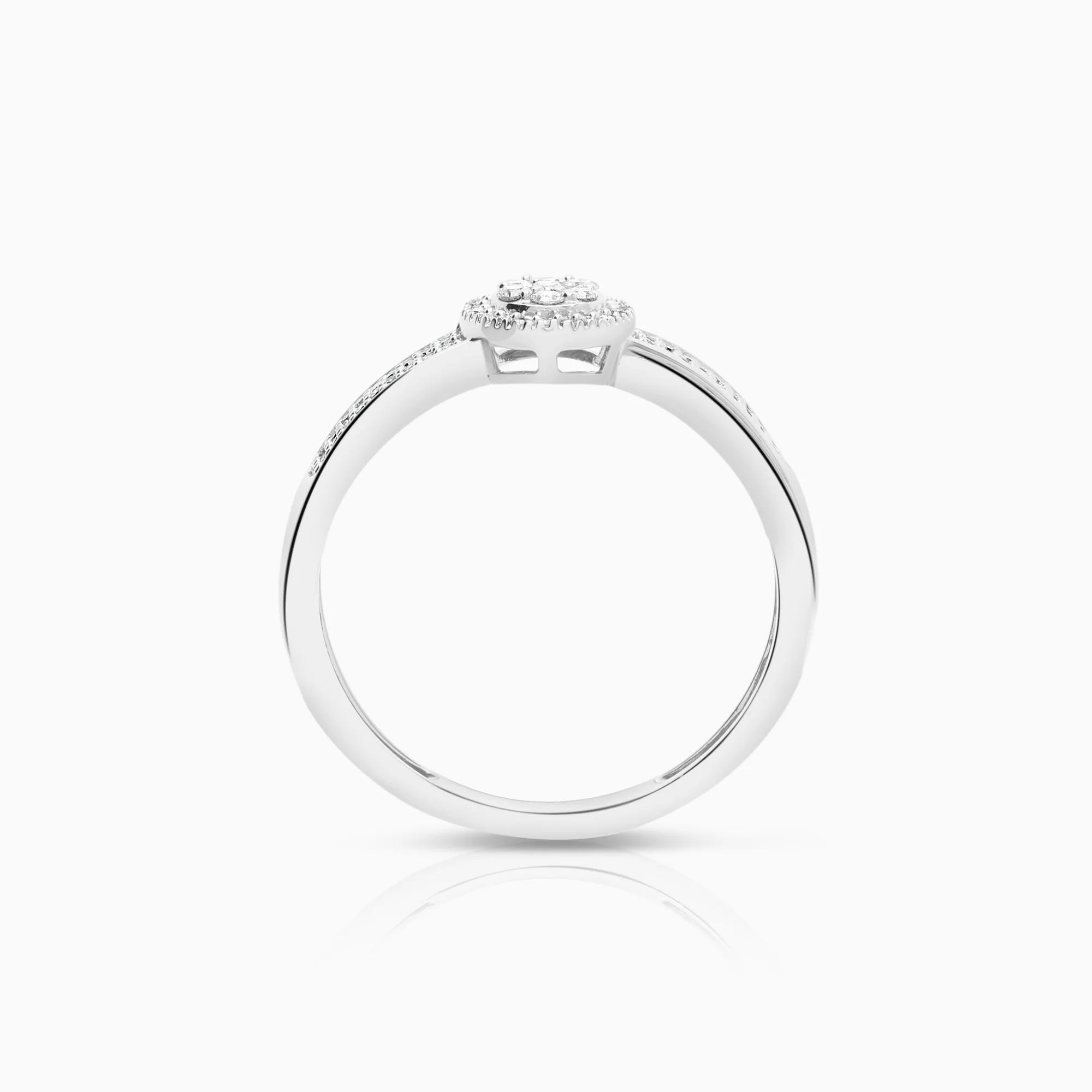 Halo ring 0.18ct 18K white gold - Image 2