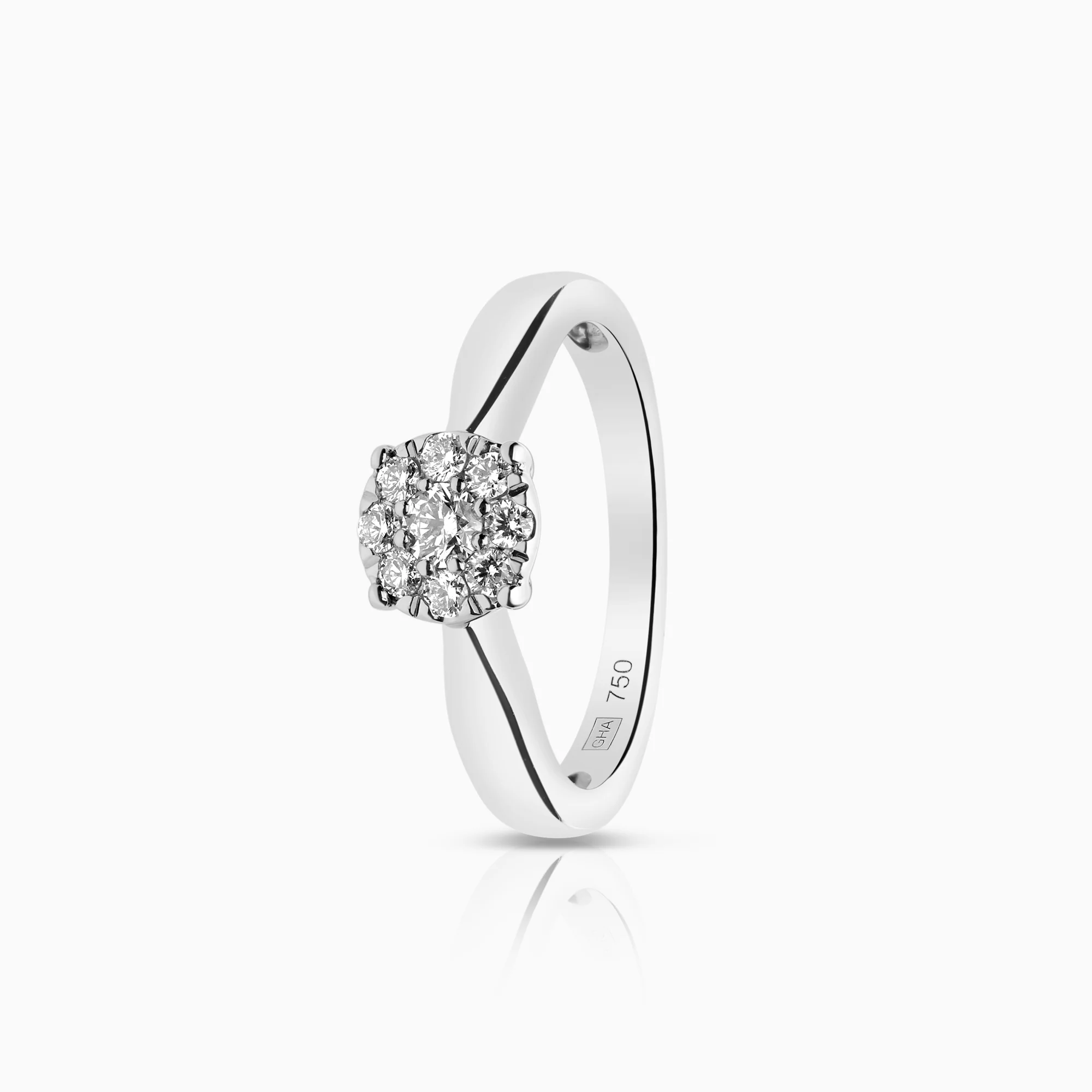 Halo ring 0.20ct 18K white gold