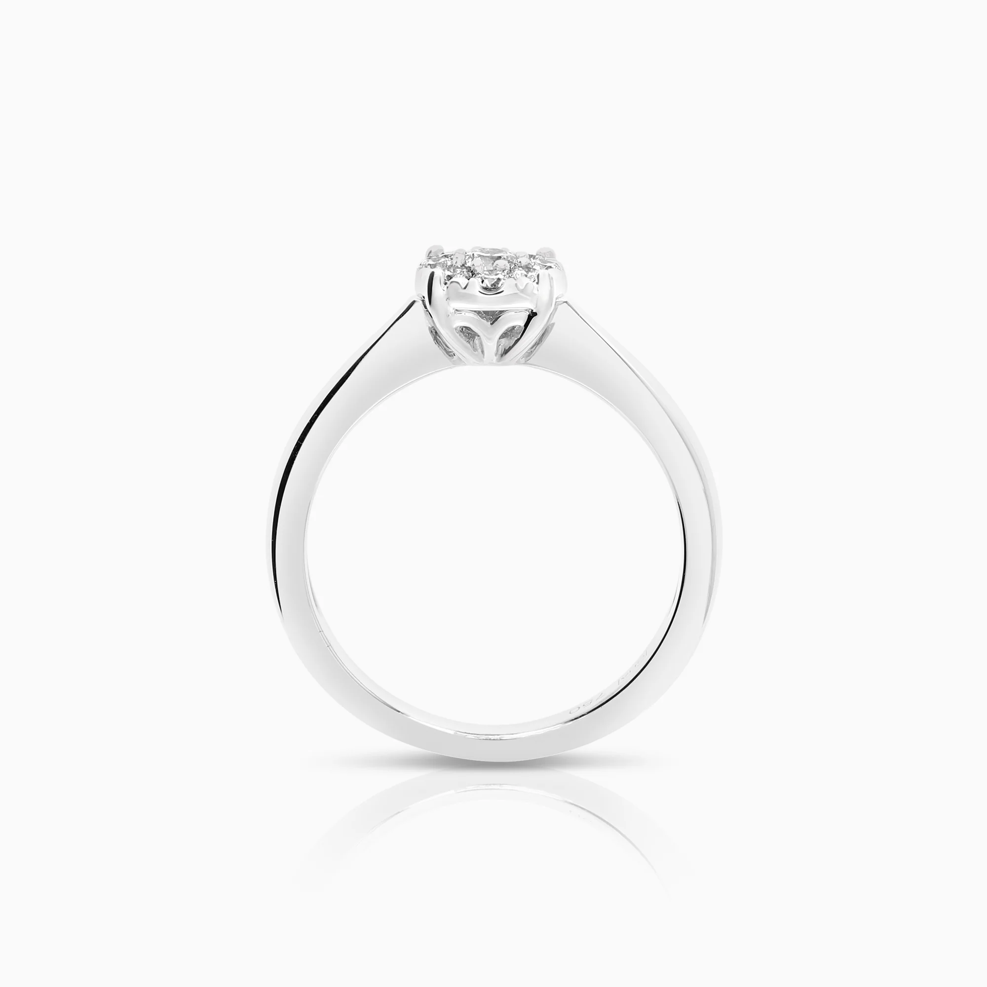 Halo ring 0.20ct 18K white gold - Image 2