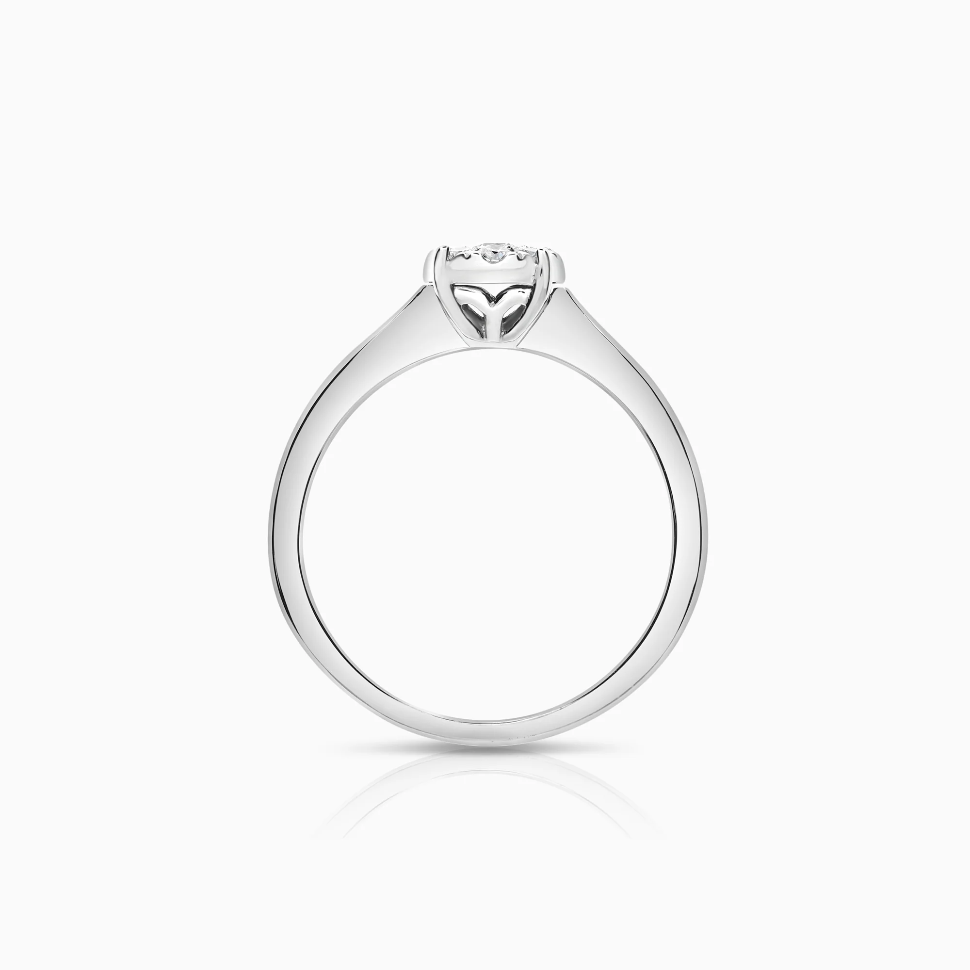 Halo ring 0.20ct 18K white gold - Image 2