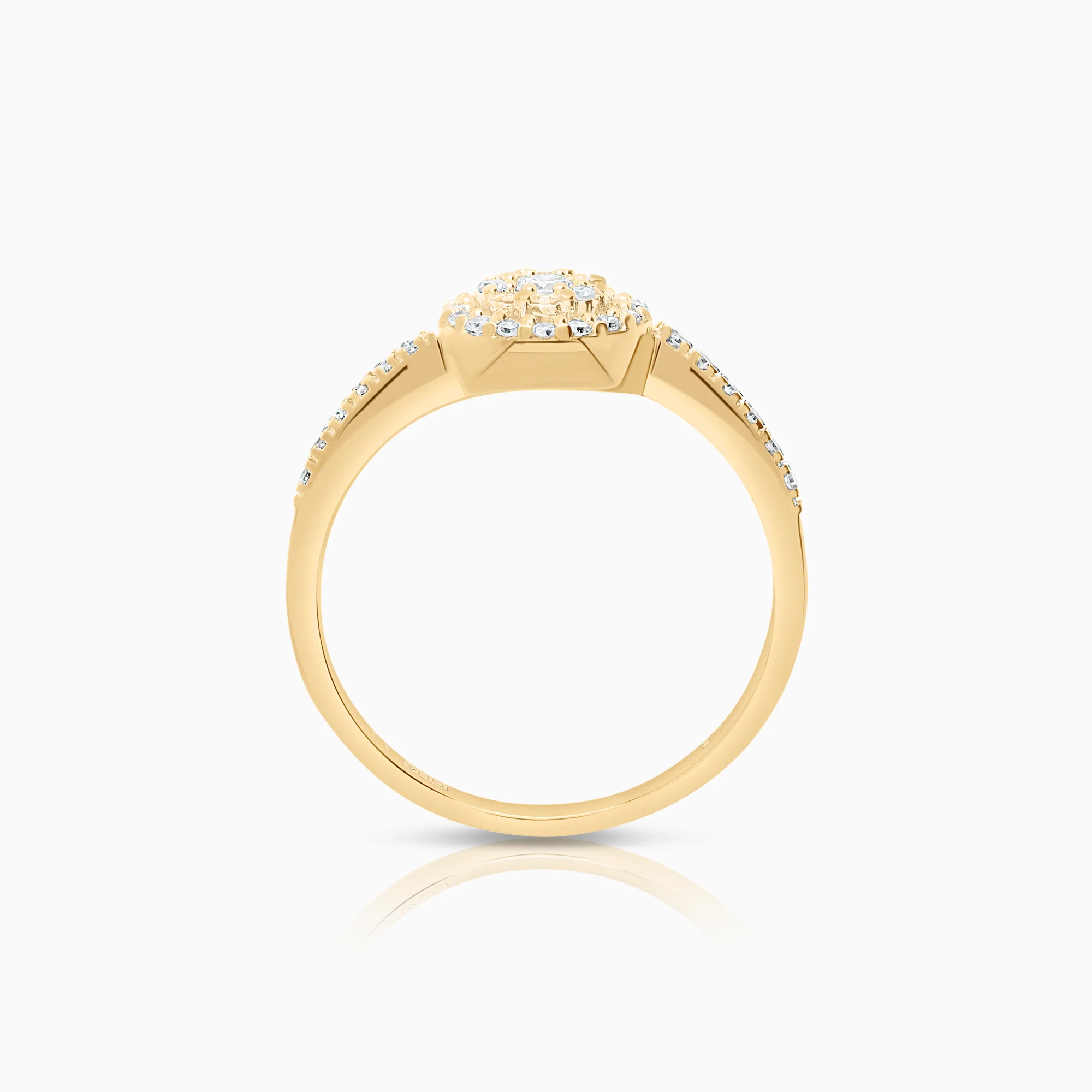 Halo ring 0.27ct 18K gold - Image 2