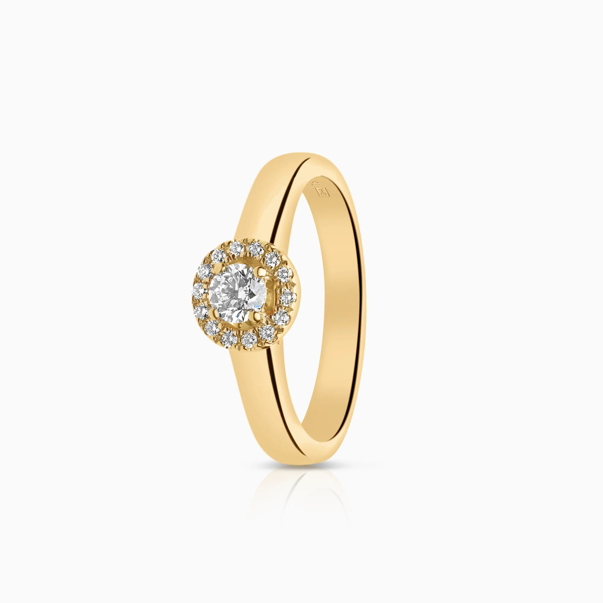 Halo ring 0.32ct 18K gold