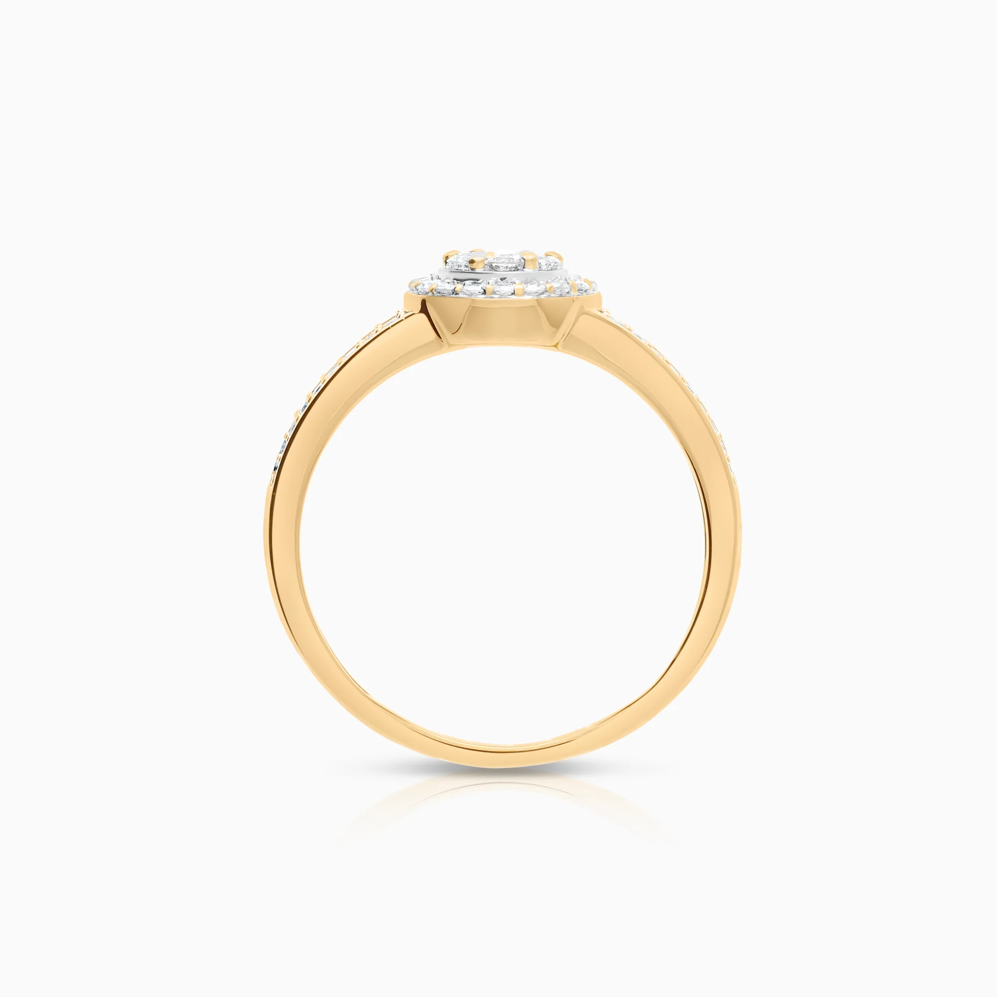 Halo ring 0.35ct 18K gold - Image 2