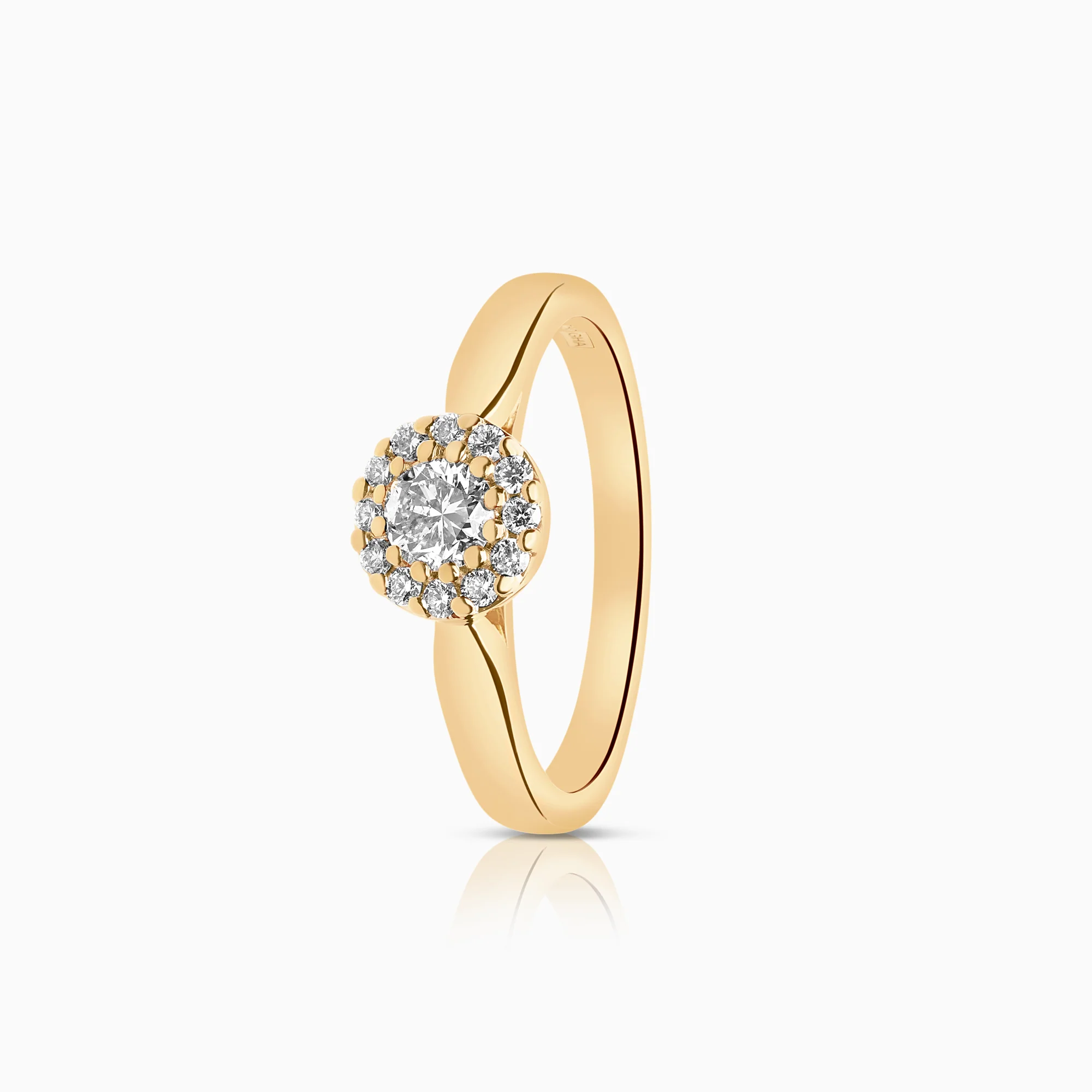 Halo ring 0.42ct 18K gold