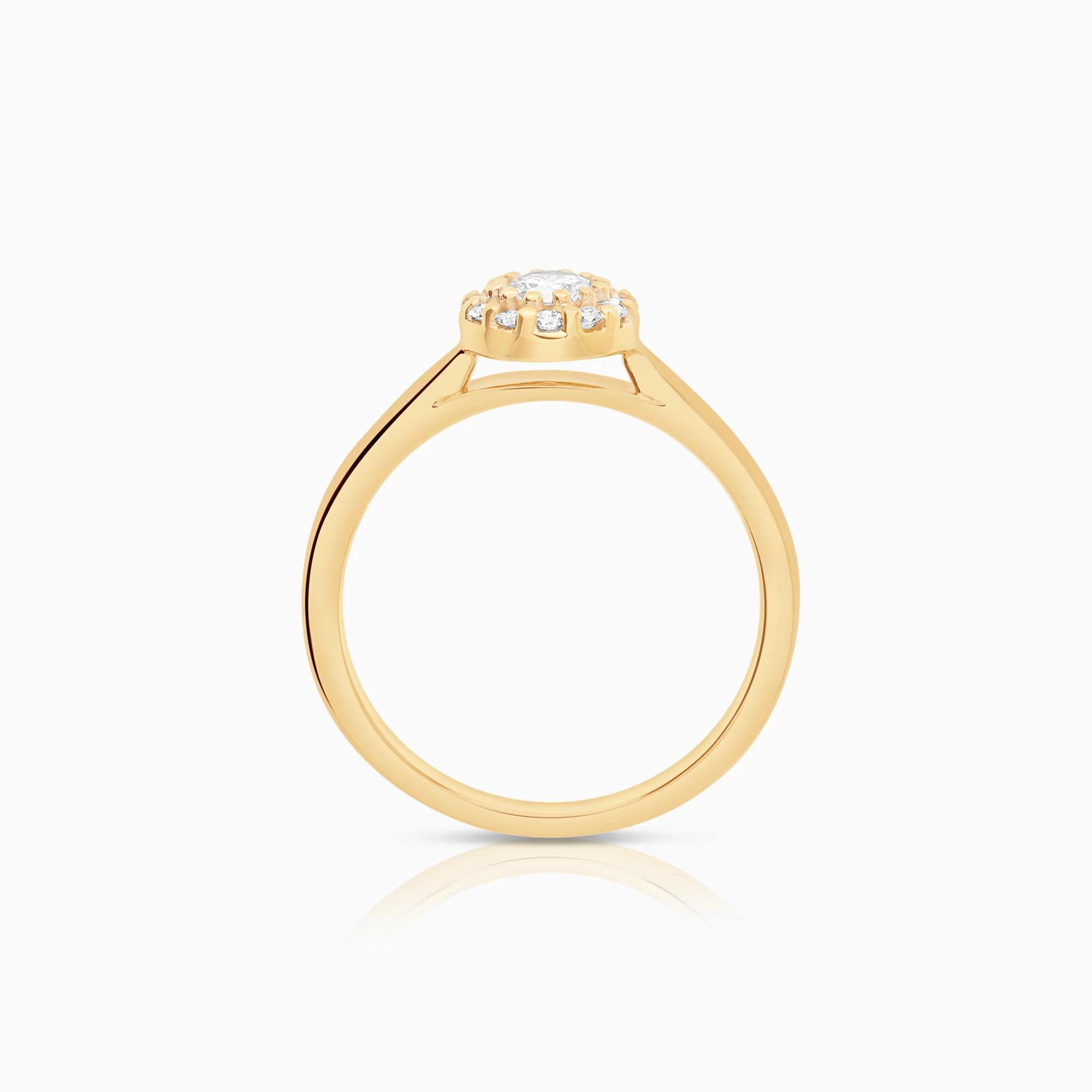 Halo ring 0.42ct 18K gold - Image 2