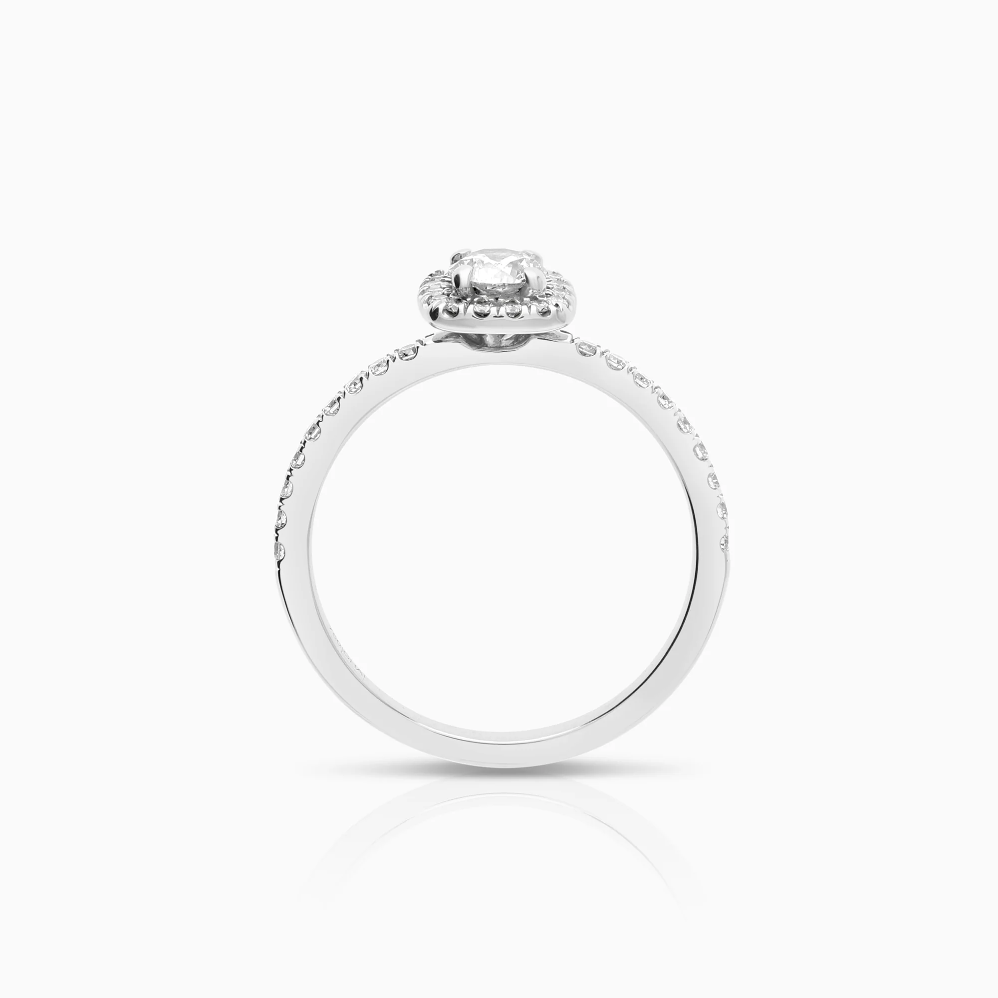 Halo ring 0.51ct 18K white gold - Image 2