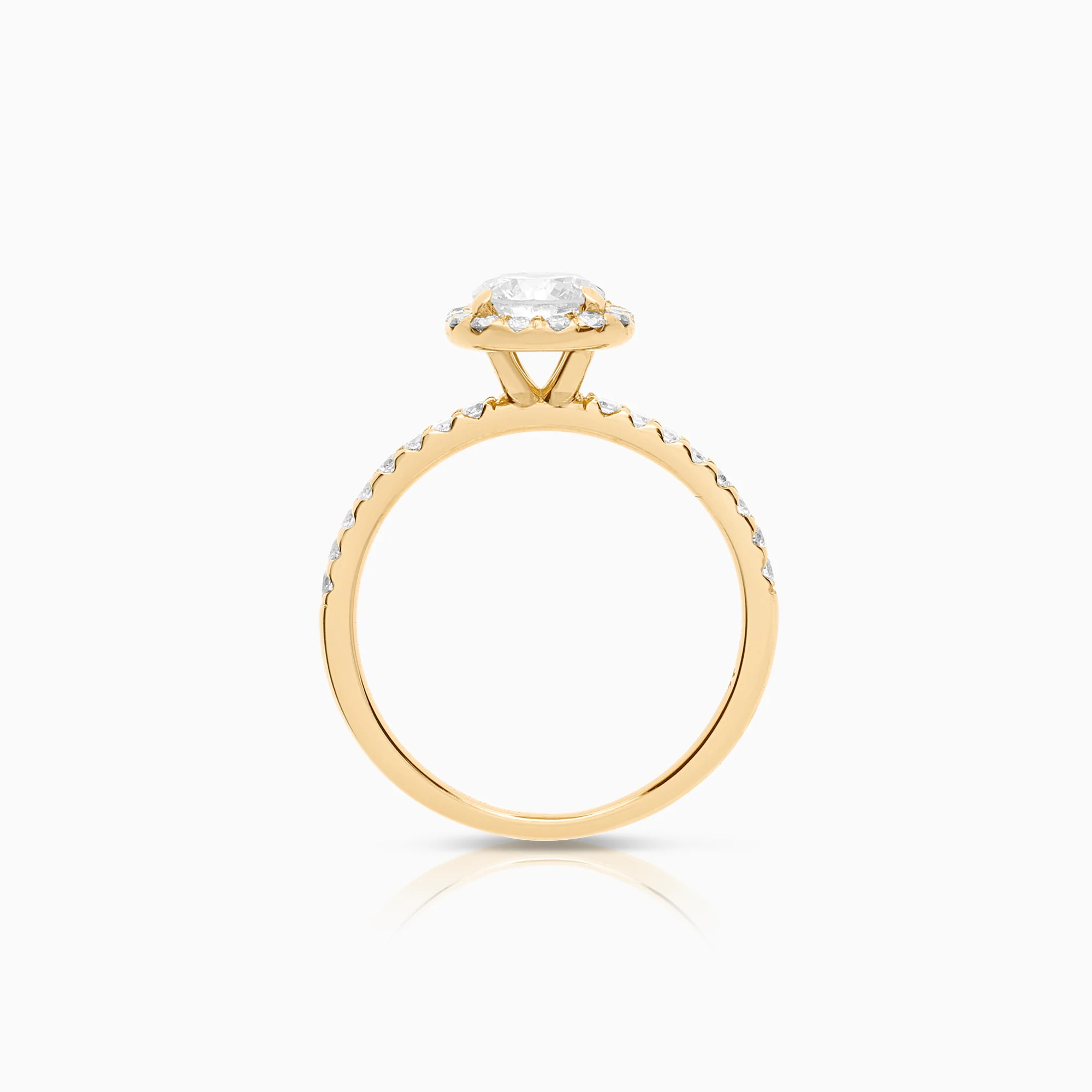 Halo ring diamonds 0.90ct 14K gold - Image 2