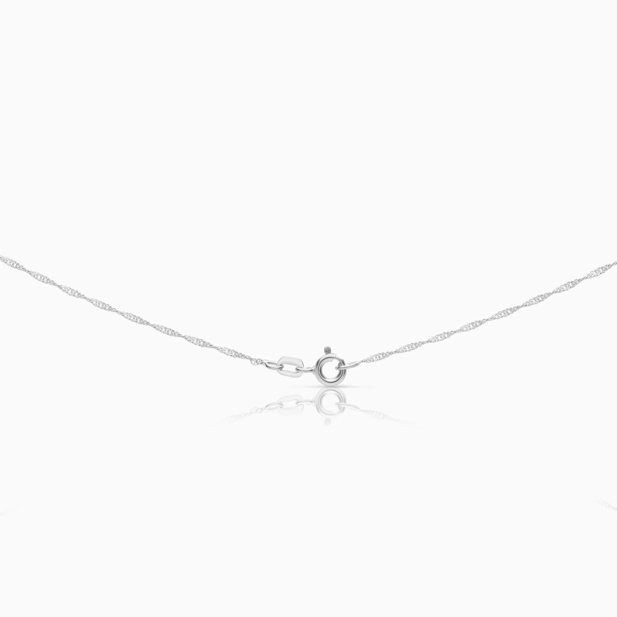 Necklace with Halo pendant 0.06ct 18K white gold - Image 2