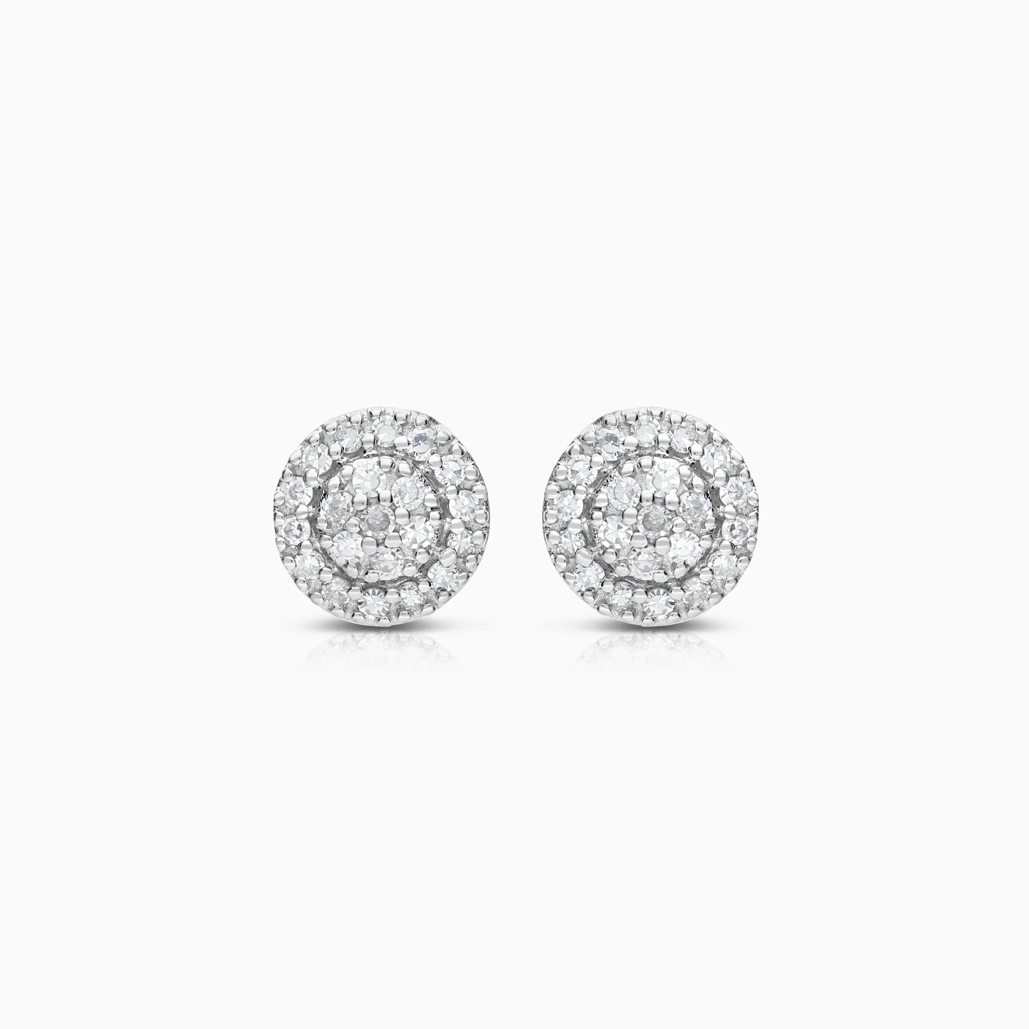 Halo earrings 0.21ct 18K yellow gold