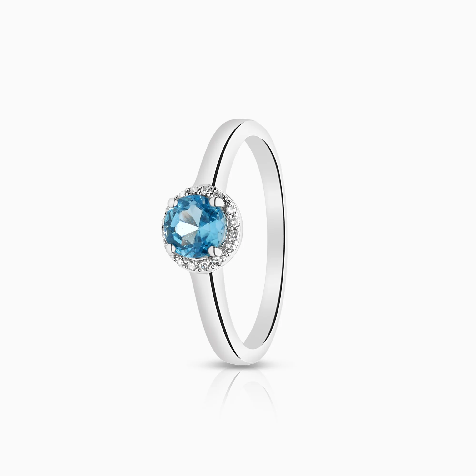 Halo ring 0.04ct 18K white gold