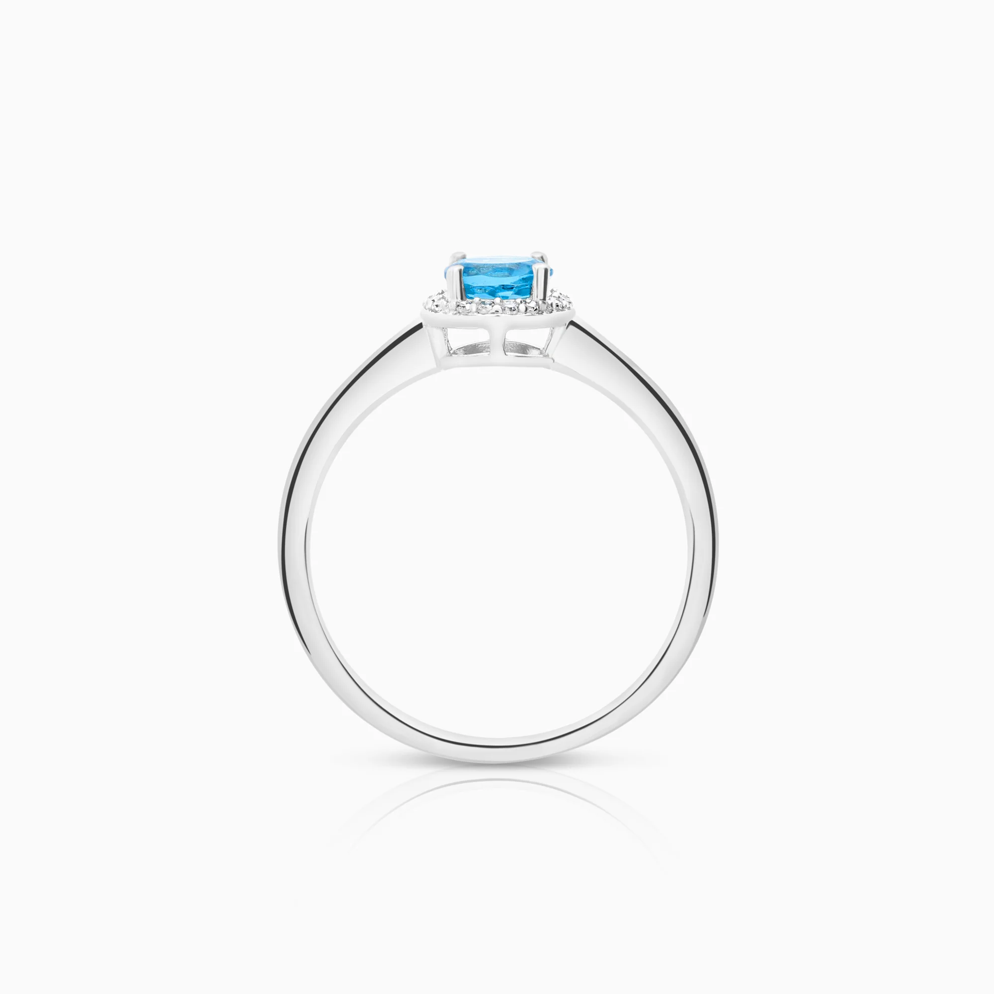 Halo ring 0.04ct 18K white gold - Image 2