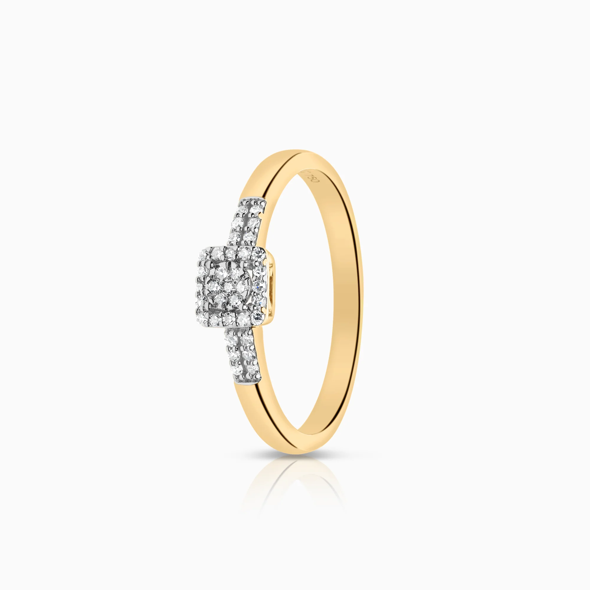 Halo ring 0.09ct 18K gold