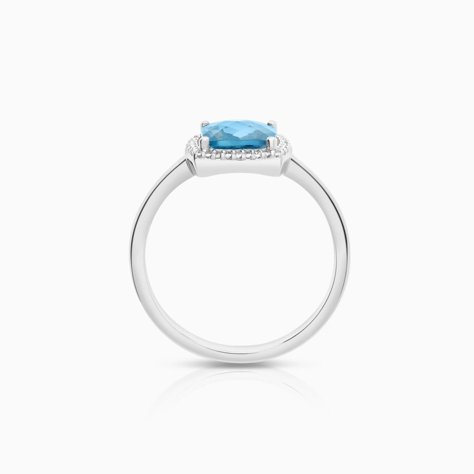 Halo ring 0.09ct 18K white gold - Image 2
