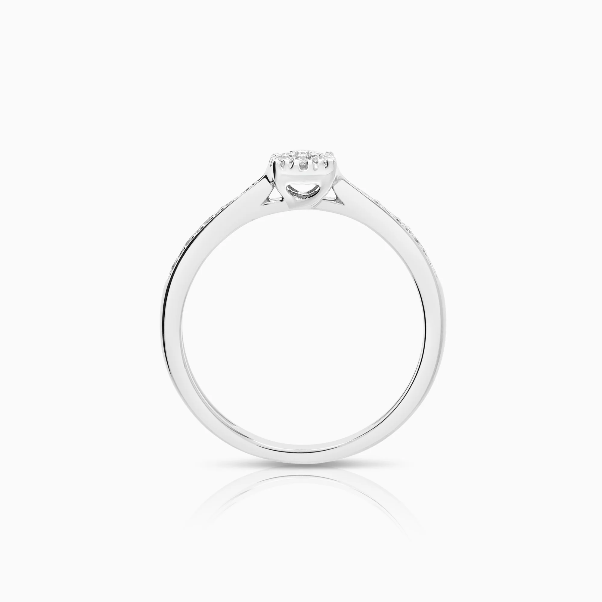 Halo ring 0.10ct 18K white gold - Image 2