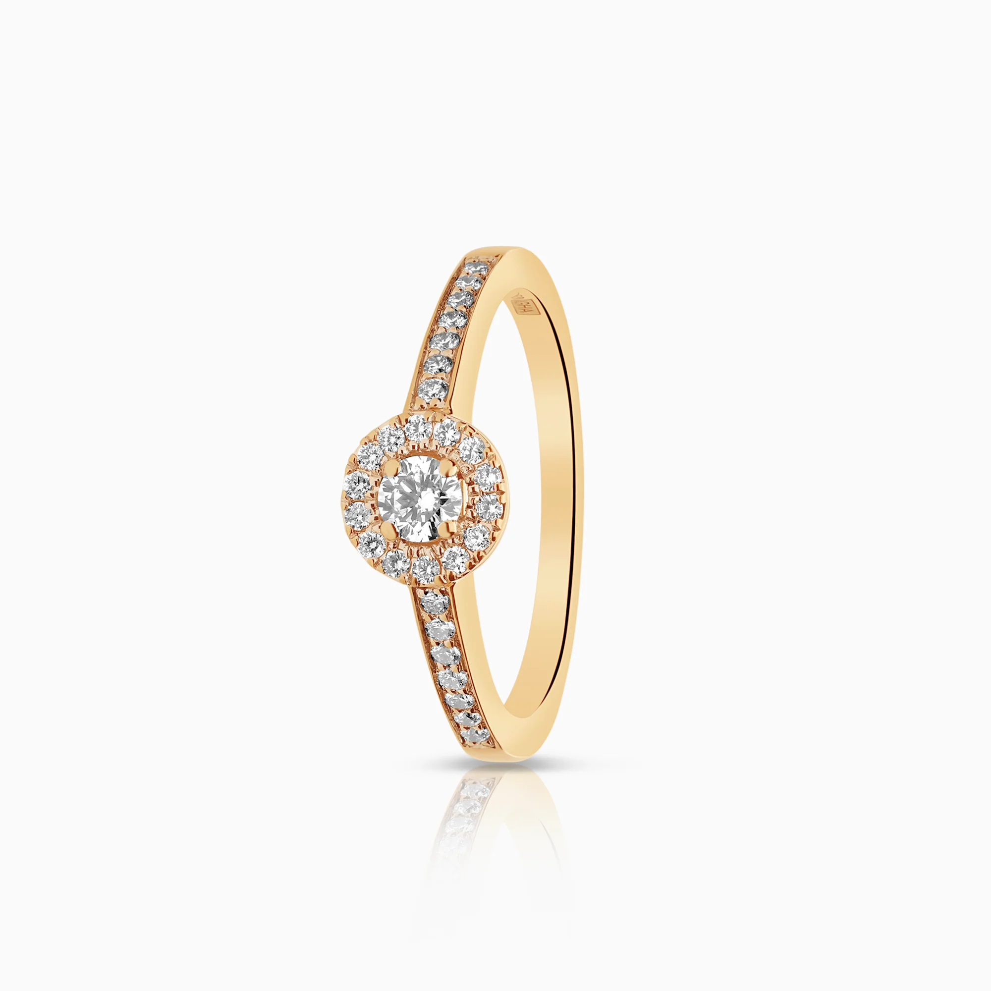 Halo ring 0.15ct 18K gold
