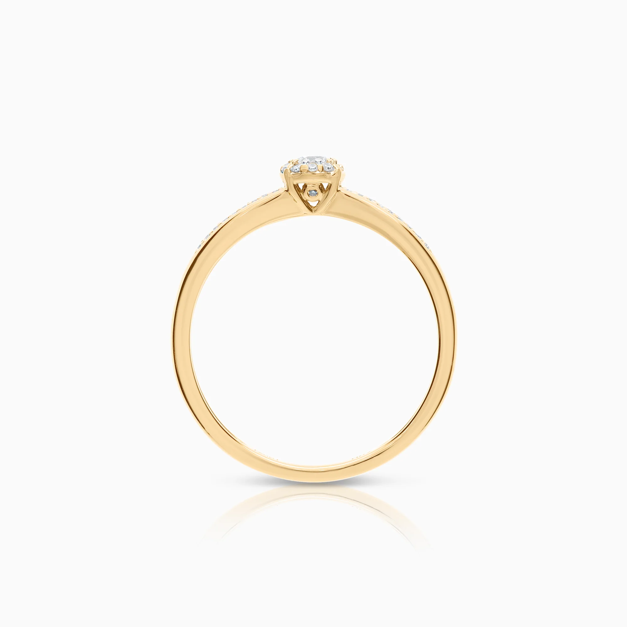 Halo ring 0.16ct 18K gold - Image 2