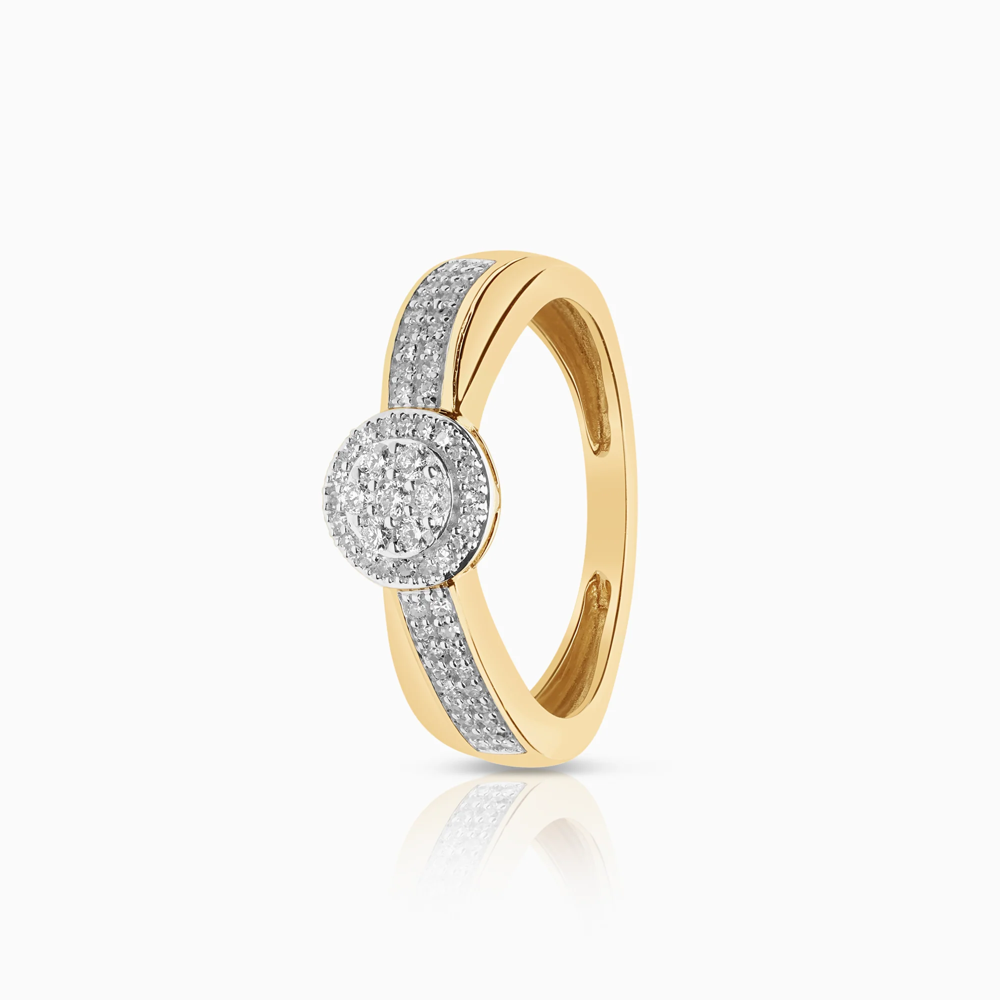 Halo ring 0.18ct 18K gold