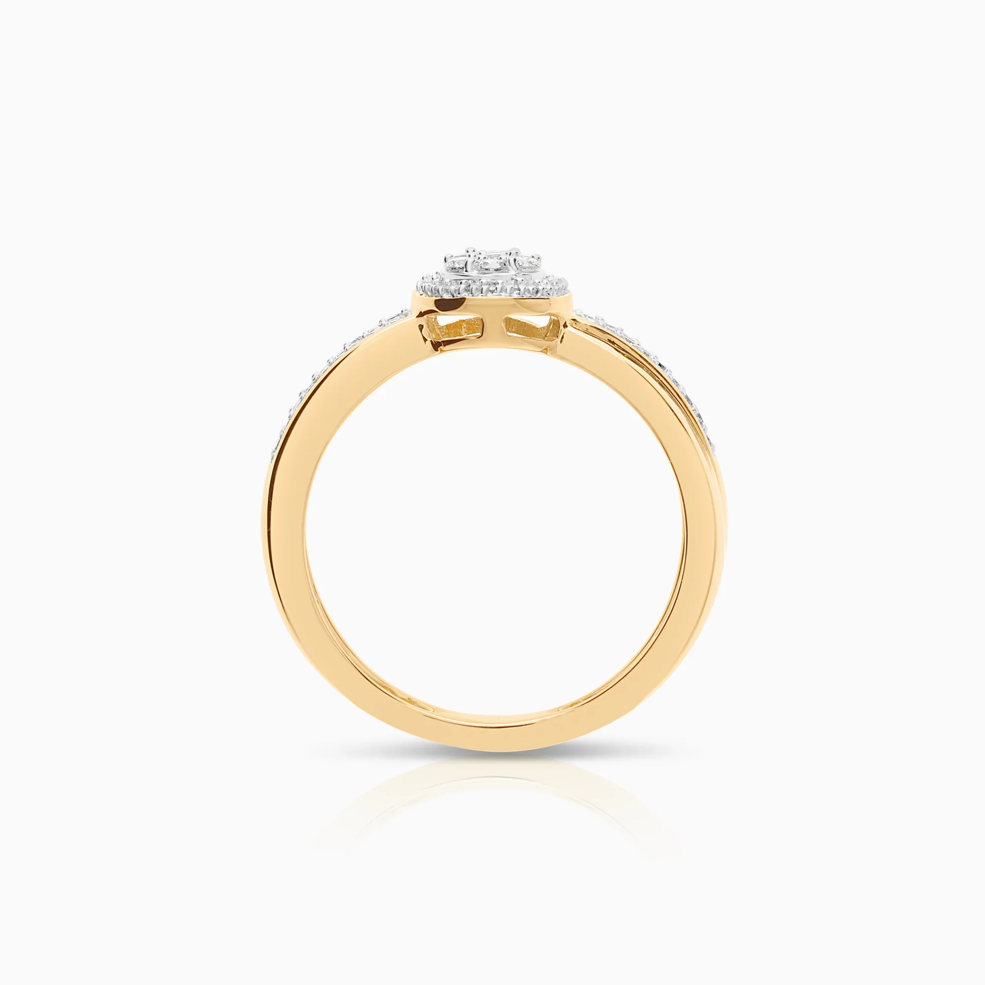 Halo ring 0.18ct 18K gold - Image 2