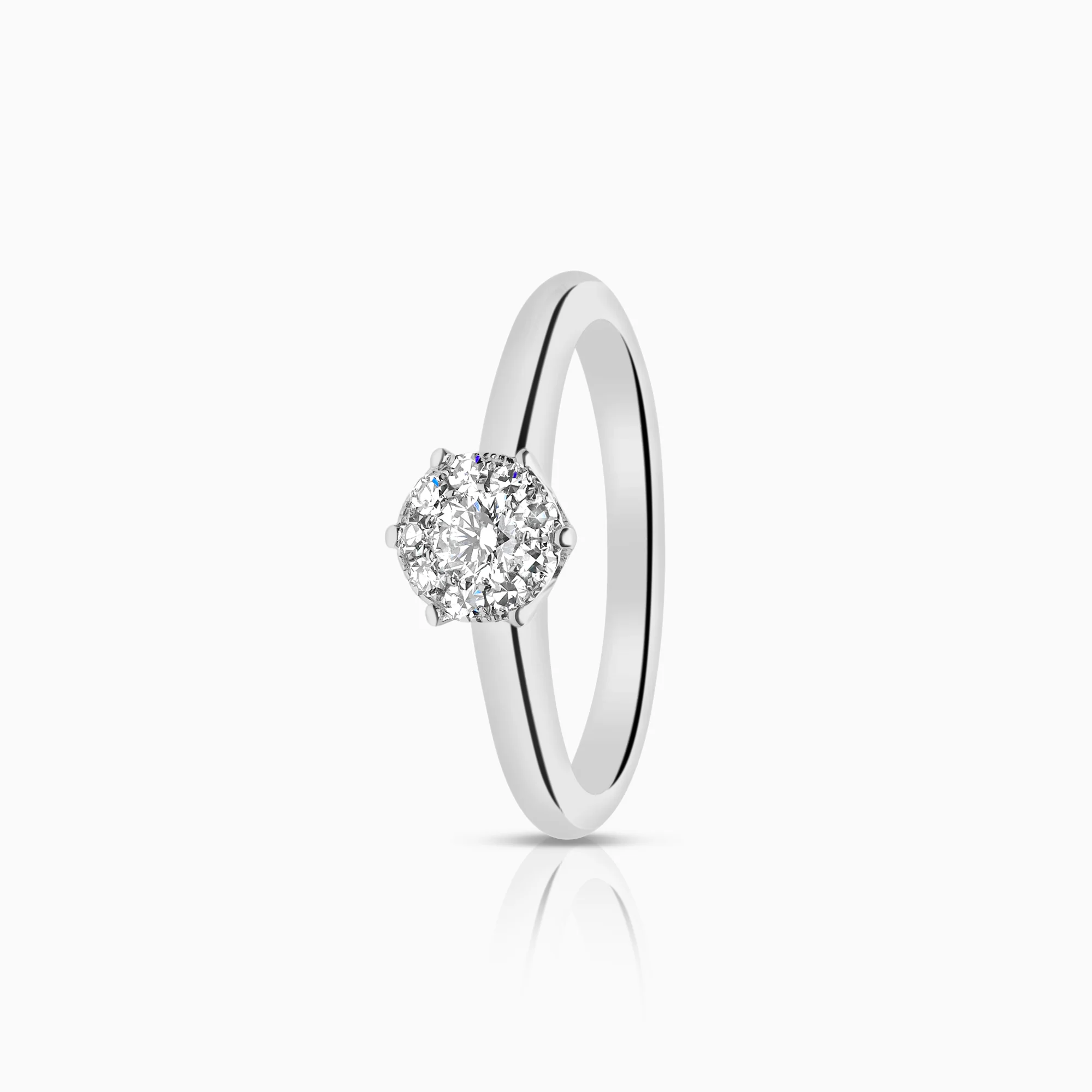 Halo ring 0.19ct 14K white gold