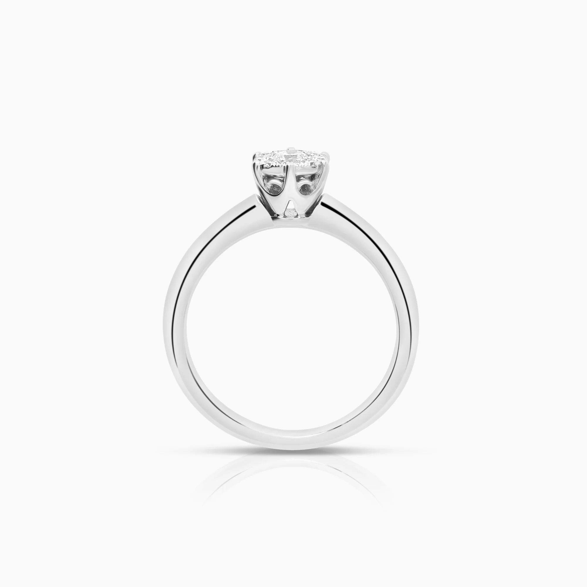 Halo ring 0.19ct 14K white gold - Image 2